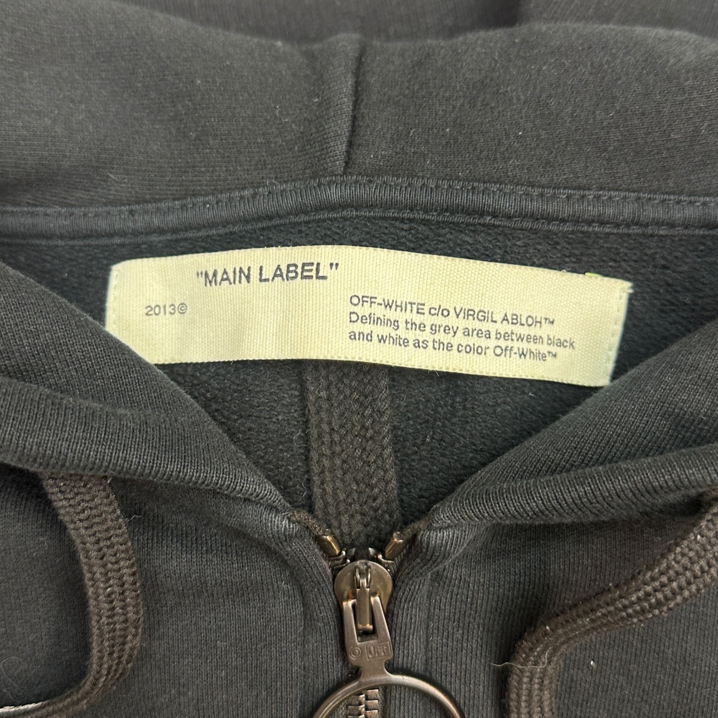 Off White Incomputa Zip Up Hoodie Black