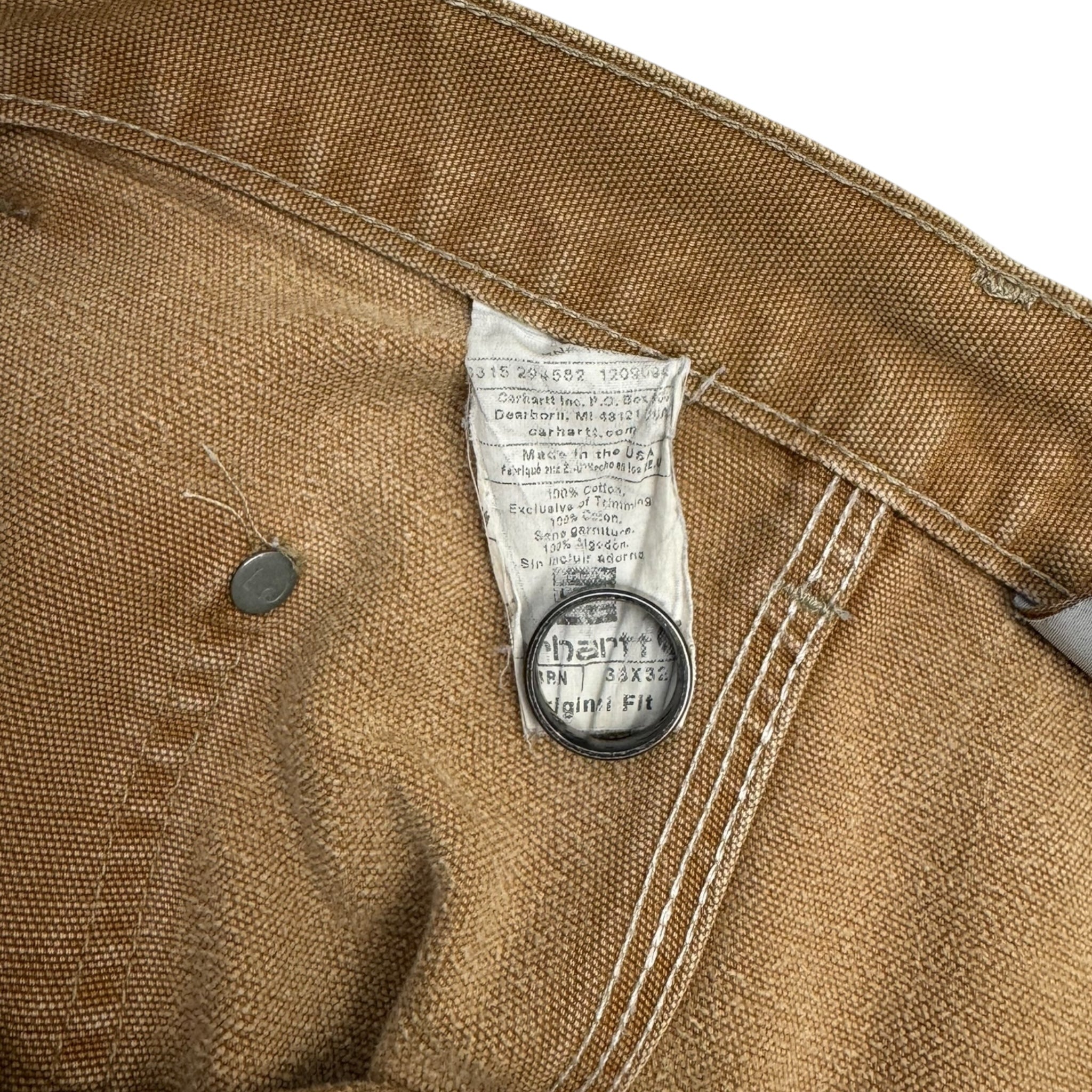 Vintage Carhartt Double Knee Bottoms Cream Faded
