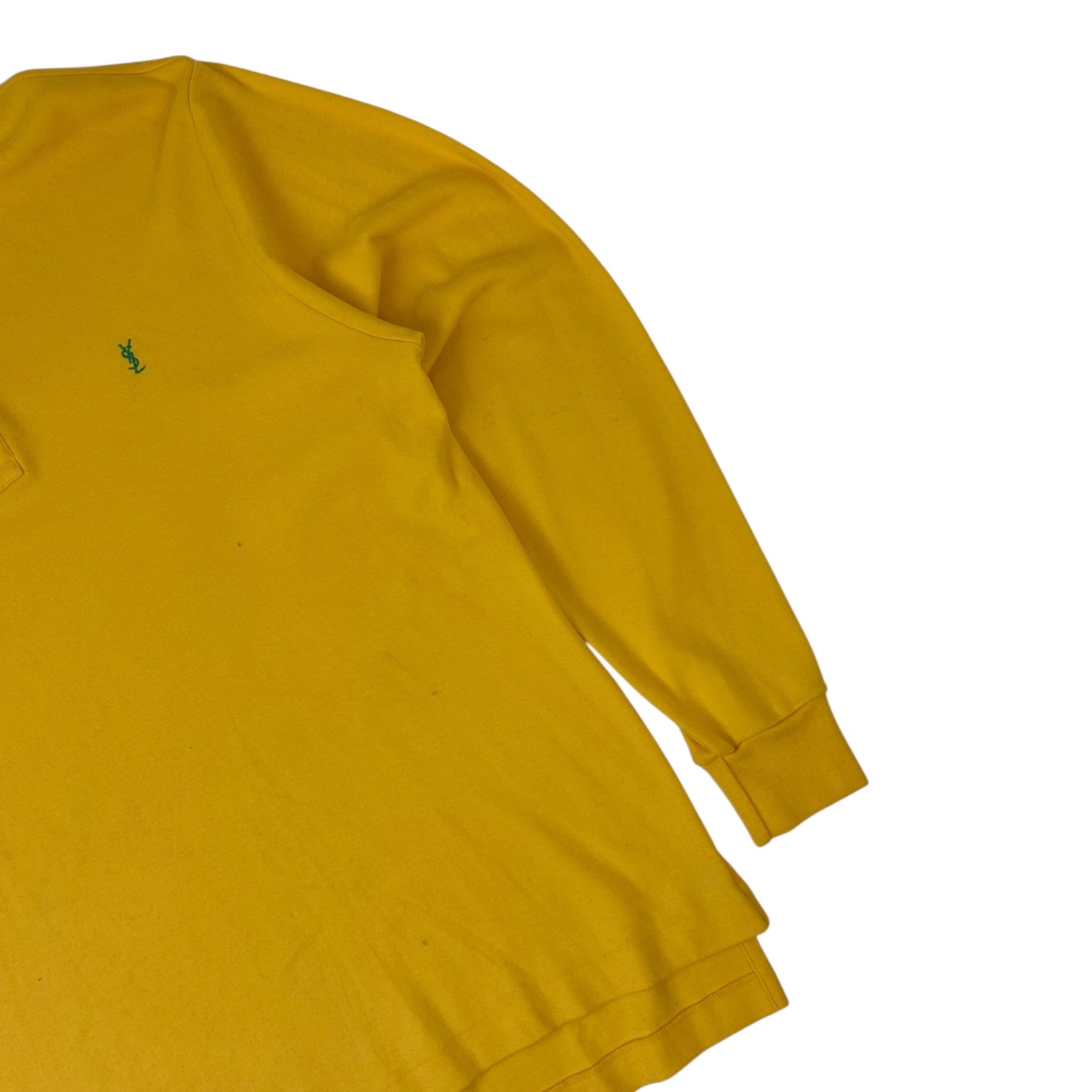 Vintage Yves Saint Laurent Long Sleeve Polo Shirt Yellow