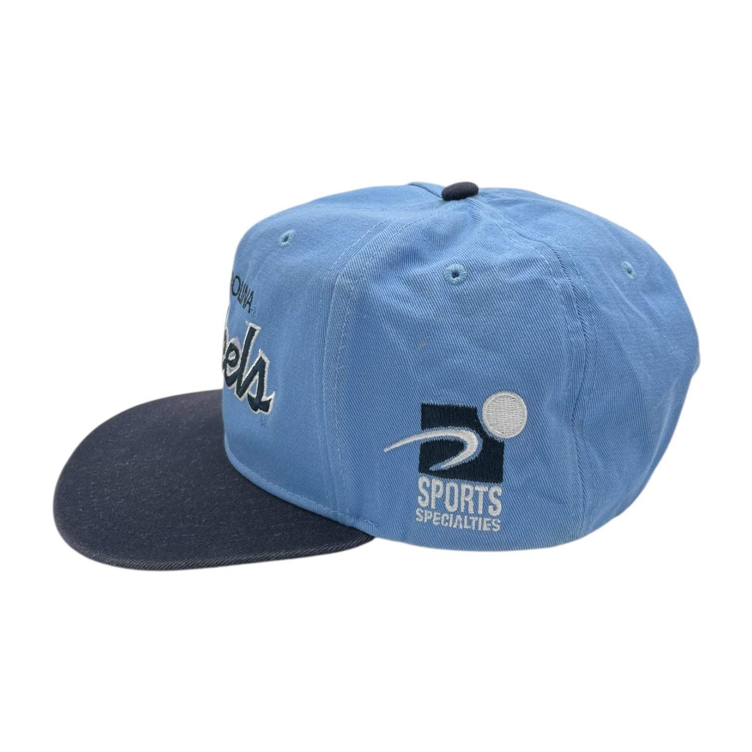 Vintage UNC Tar Heels Double Line Script Snapback Hat Blue/Navy