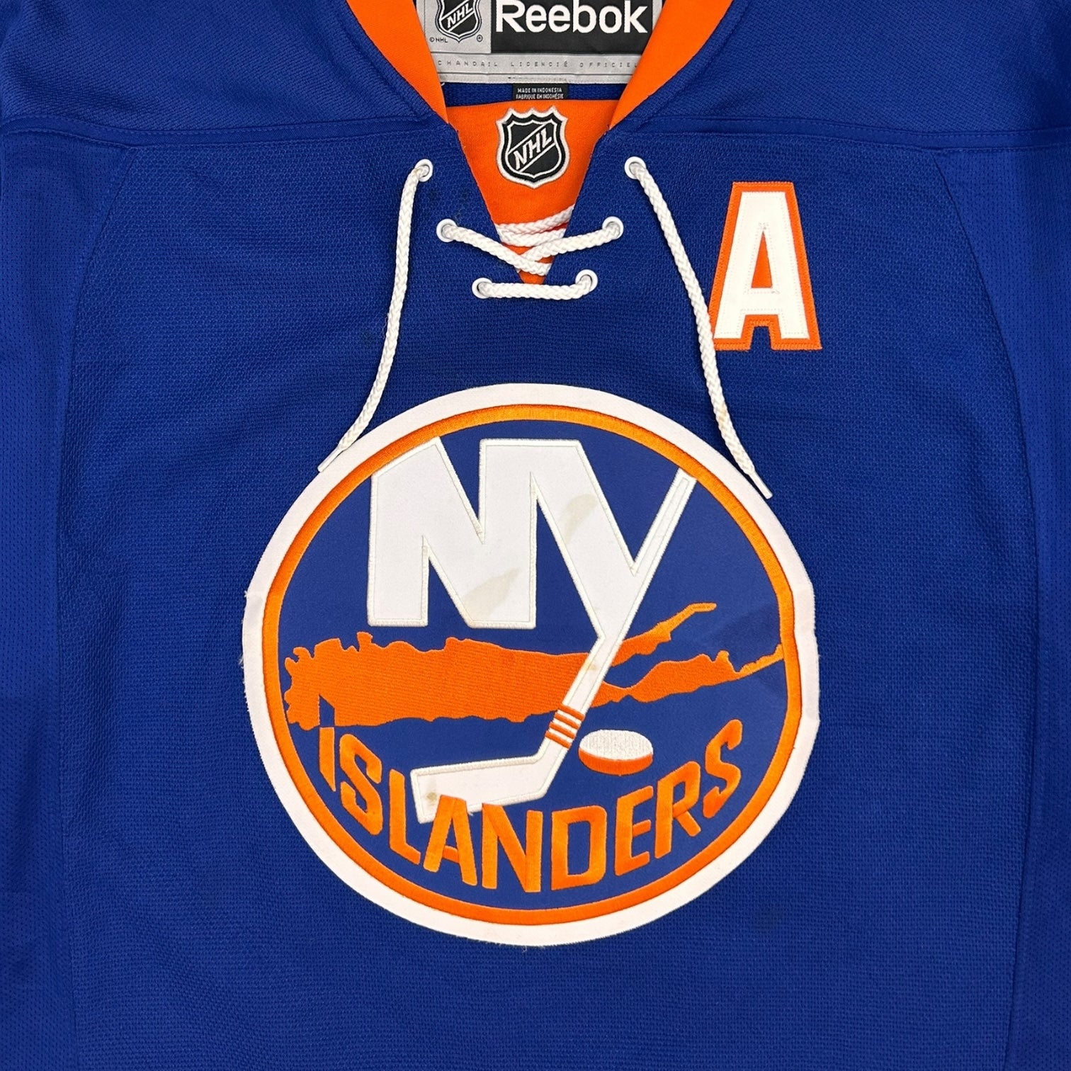 Vintage Reebok Kyle Okposo New York Islanders 2015-2016 Home Jersey Blue/Orang/White