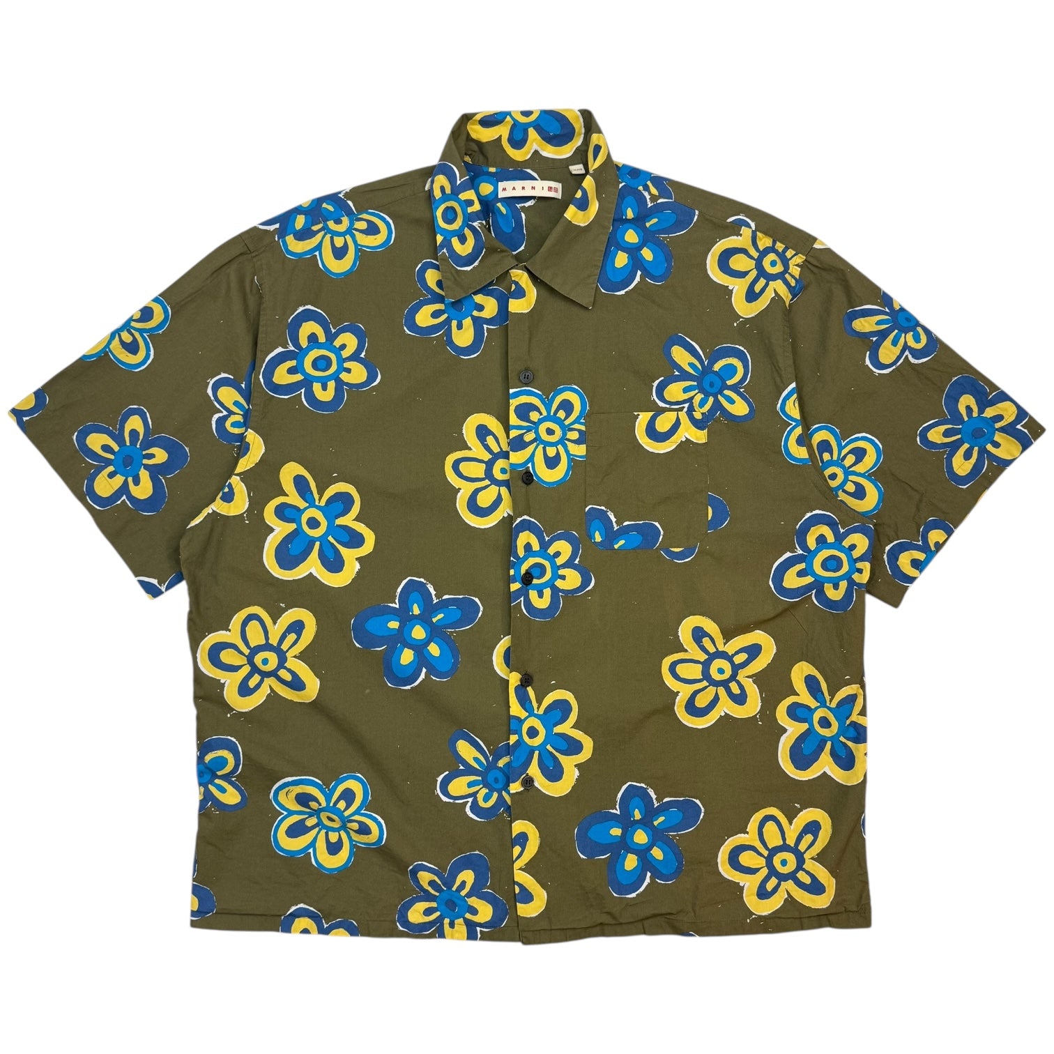 Marni x Uniqlo All Over Print Button Up Shirt Khaki