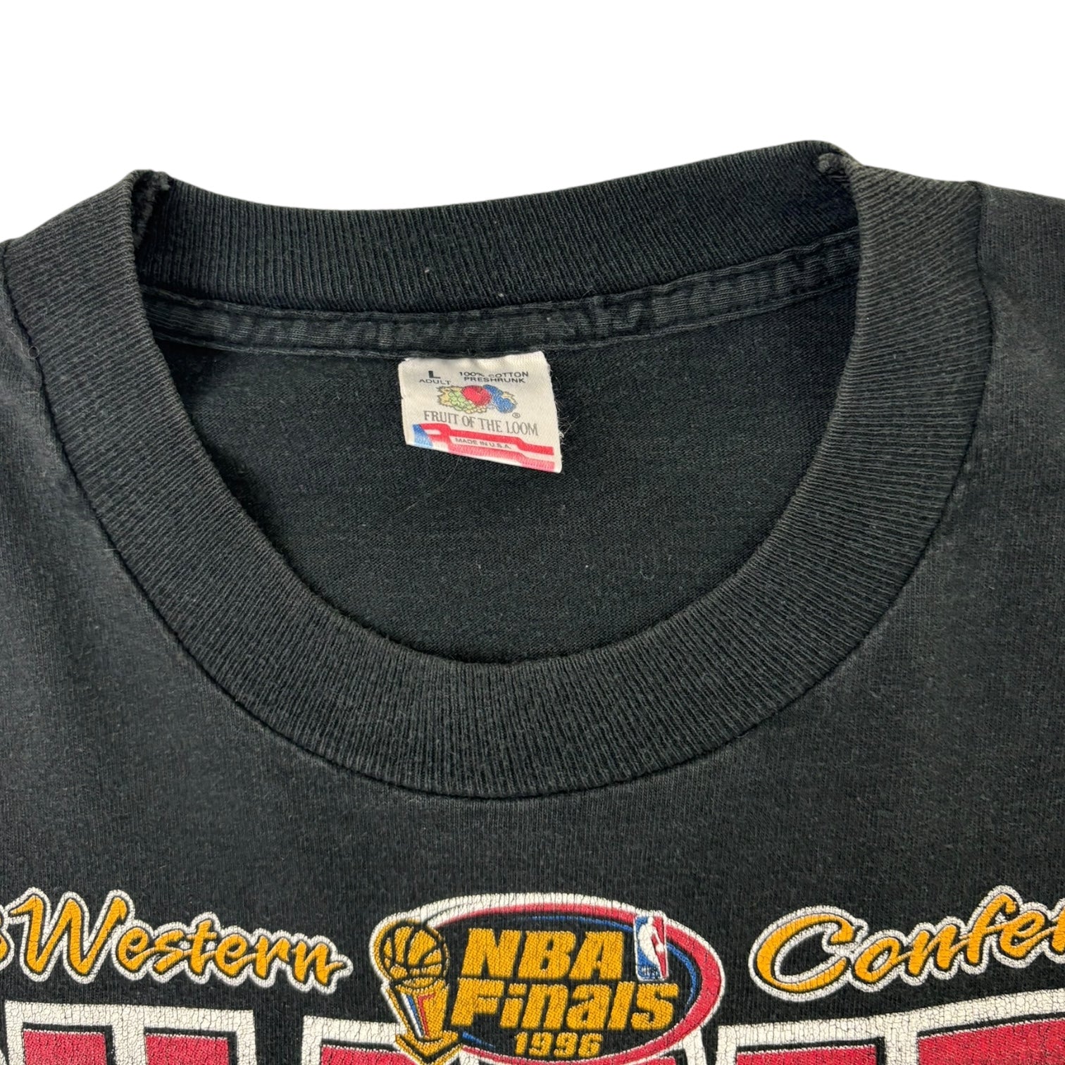 Vintage 1996 Seattle Sonics Western Conference T-Shirt Black