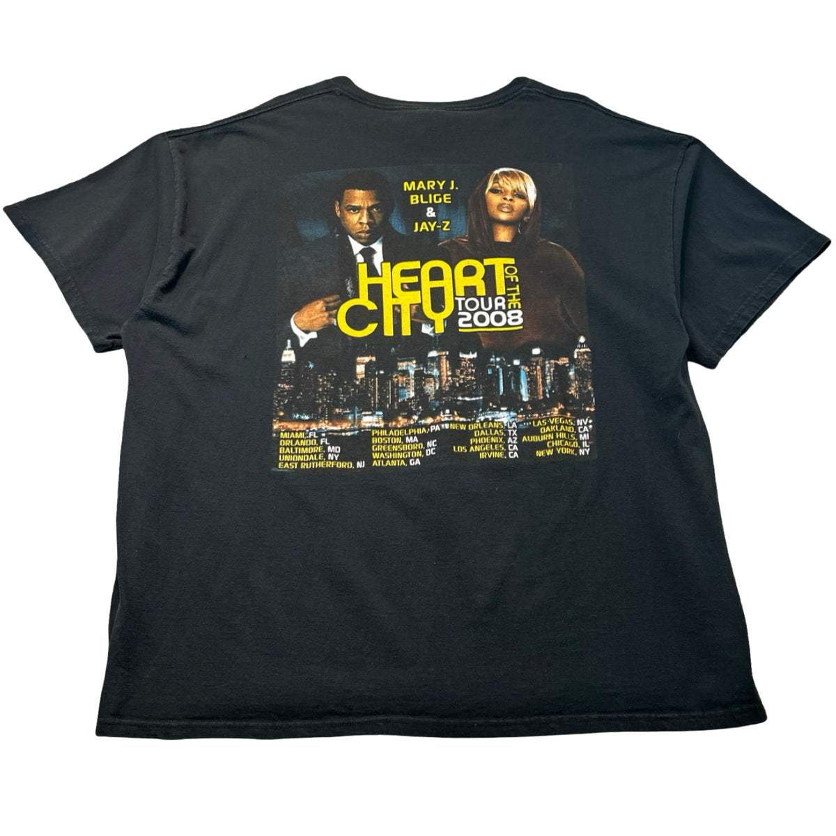 Vintage 2008 Mary J Blige & Jay Z “Heart of The City” Tour Tee Black