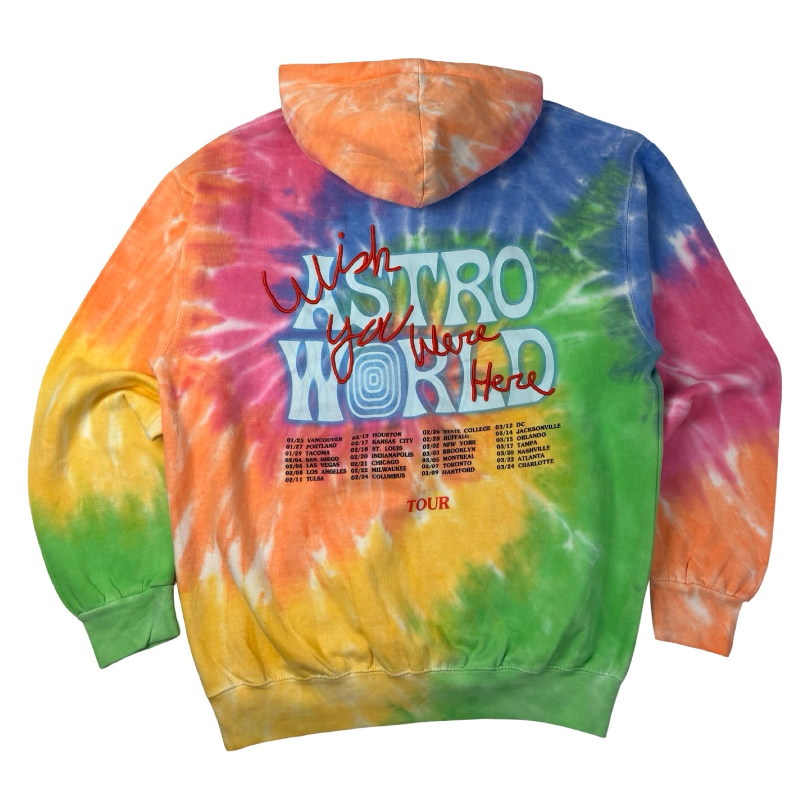 Travis Scott Astroworld Tour Skipping Bear Hoodie Tie Dye