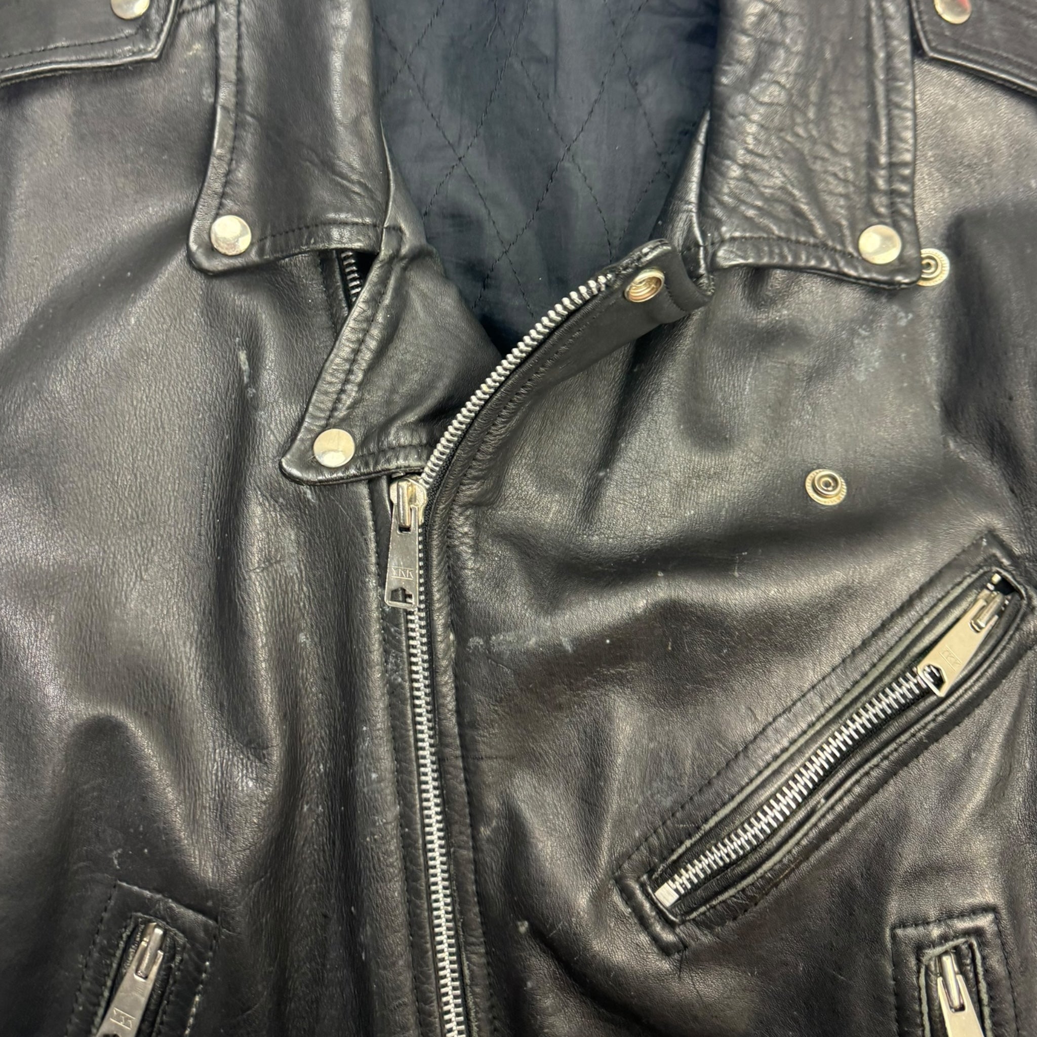 Vintage Biker Moto Leather Jacket
