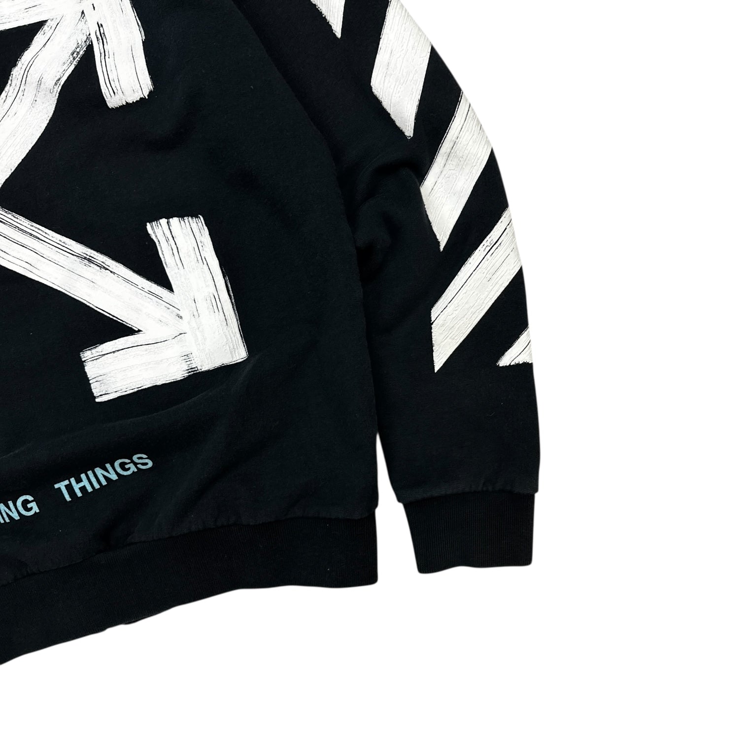 Off-White Paint Brush Zip Up Hoodie Black
