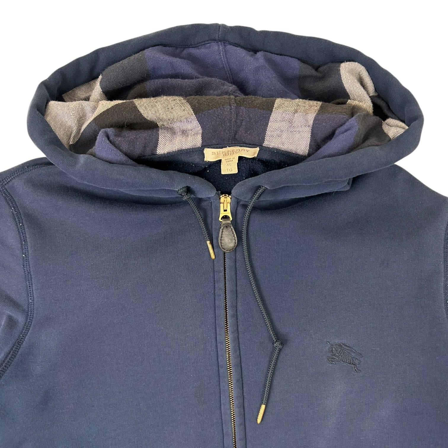 Vintage Burberry Zip-Up Hoodie Navy