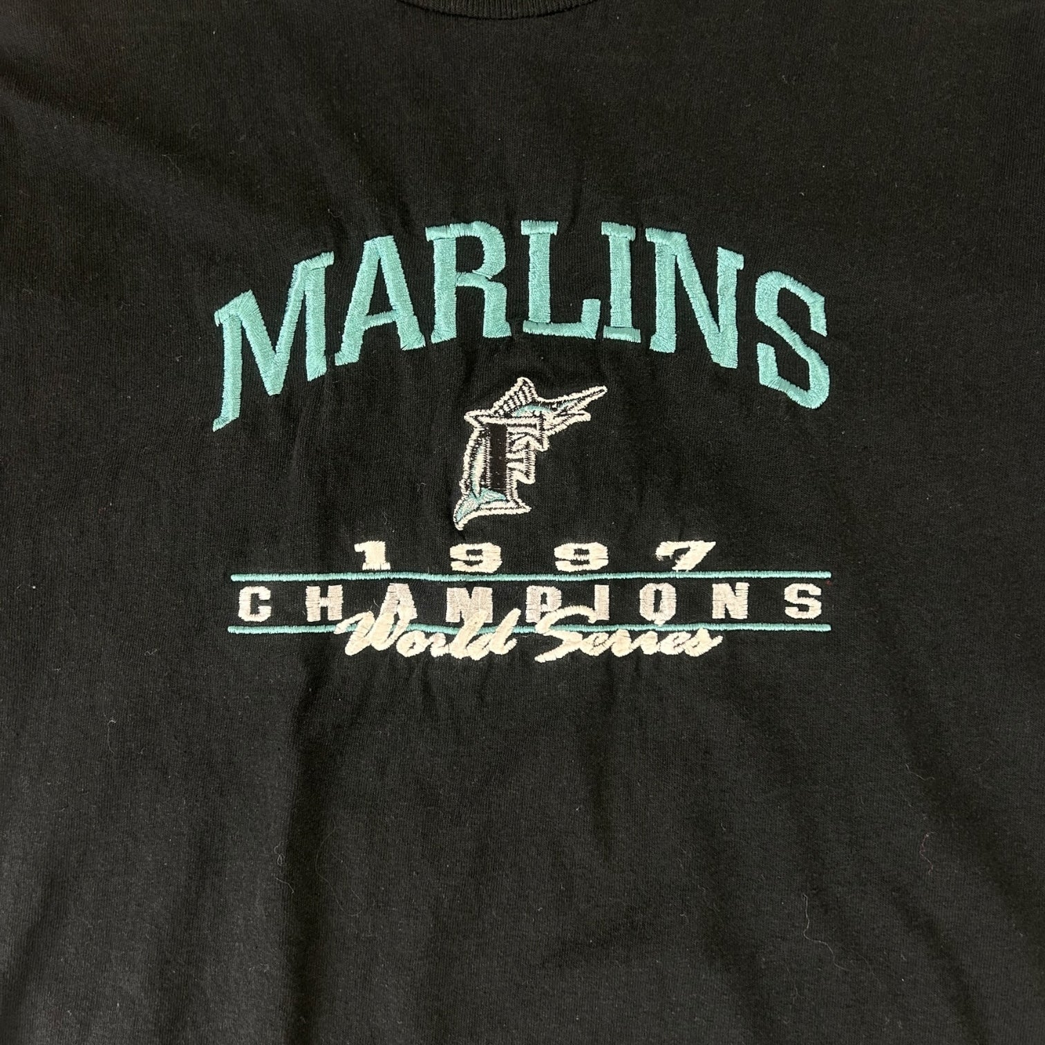 Vintage 1997 Marlins World Series Champions T-Shirt Black