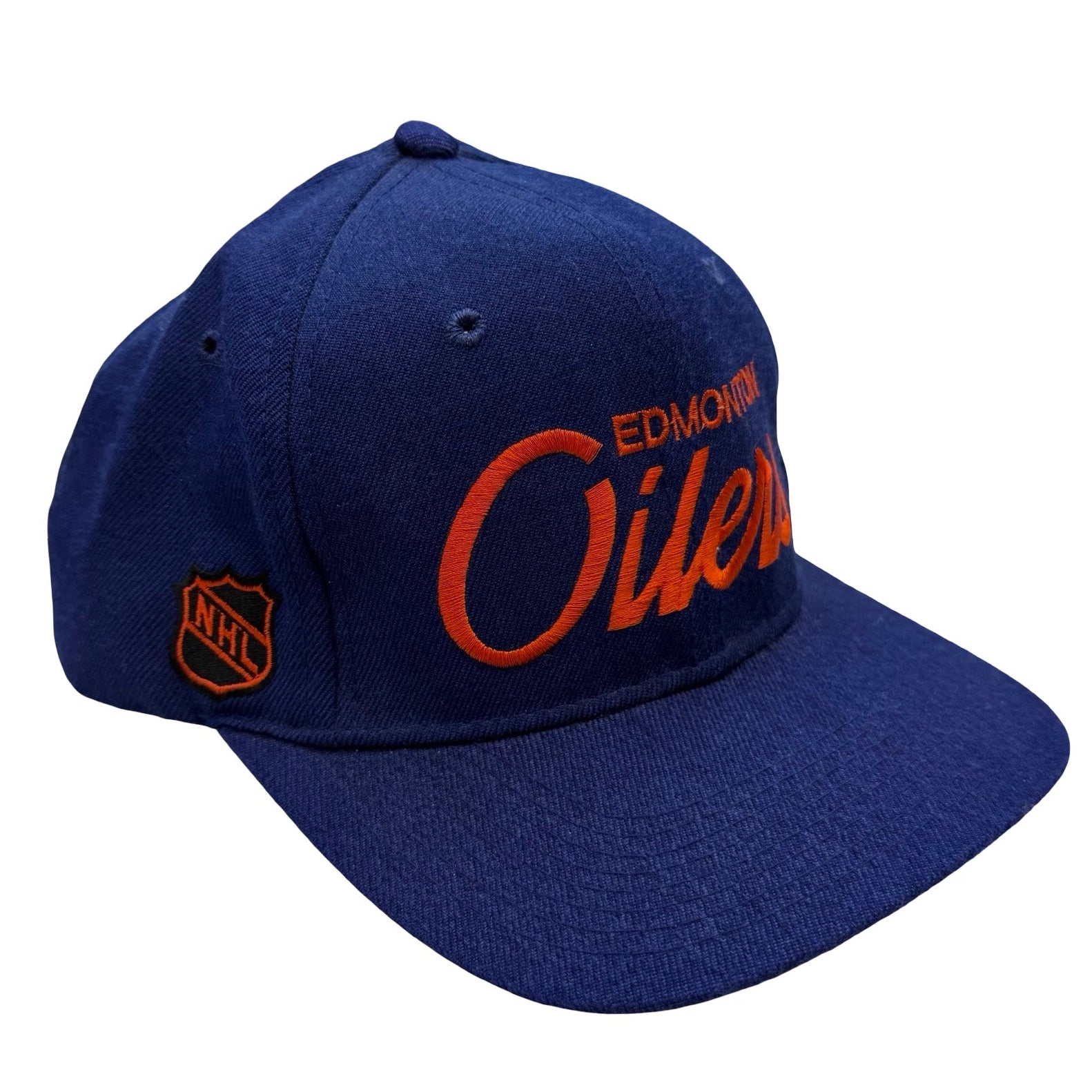 Vintage Edmonton Oilers NHL Snapback Hat Blue