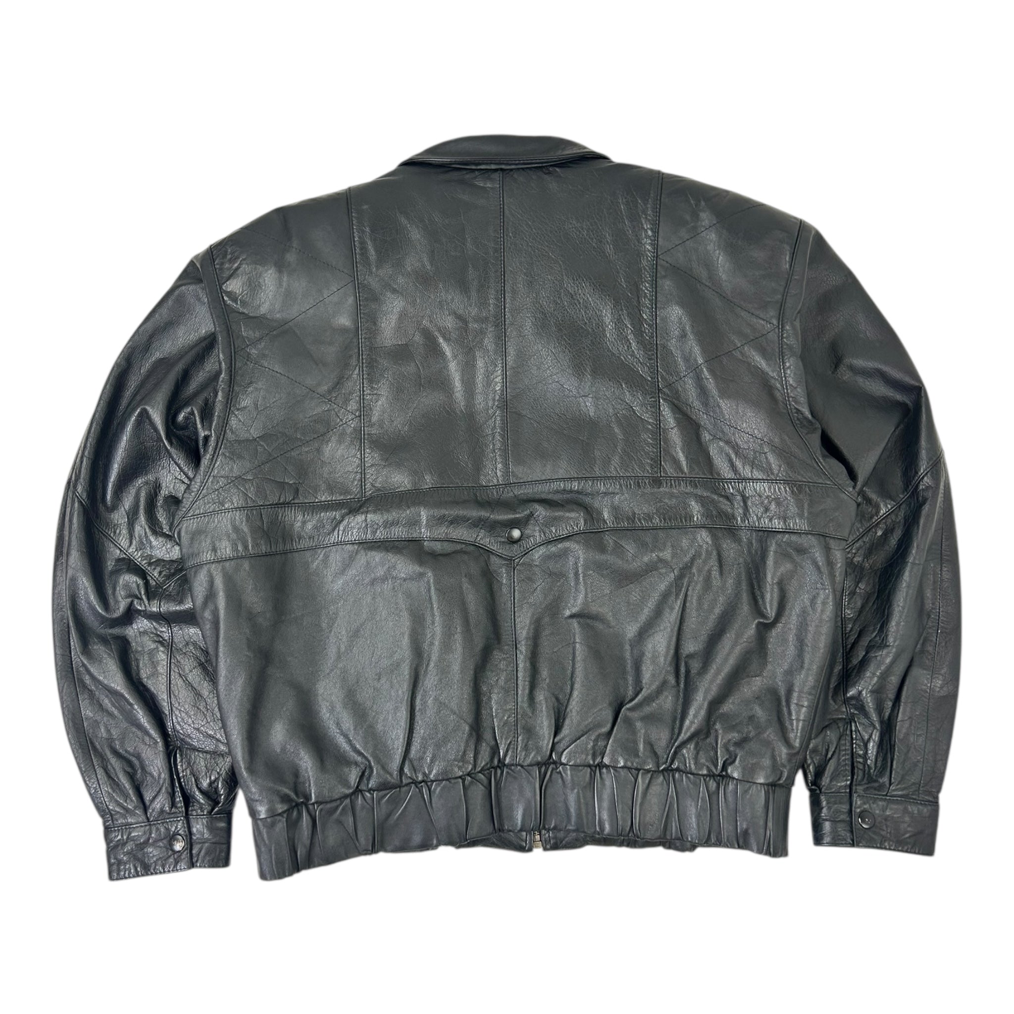 Vintage Leather Bomber Style Jacket