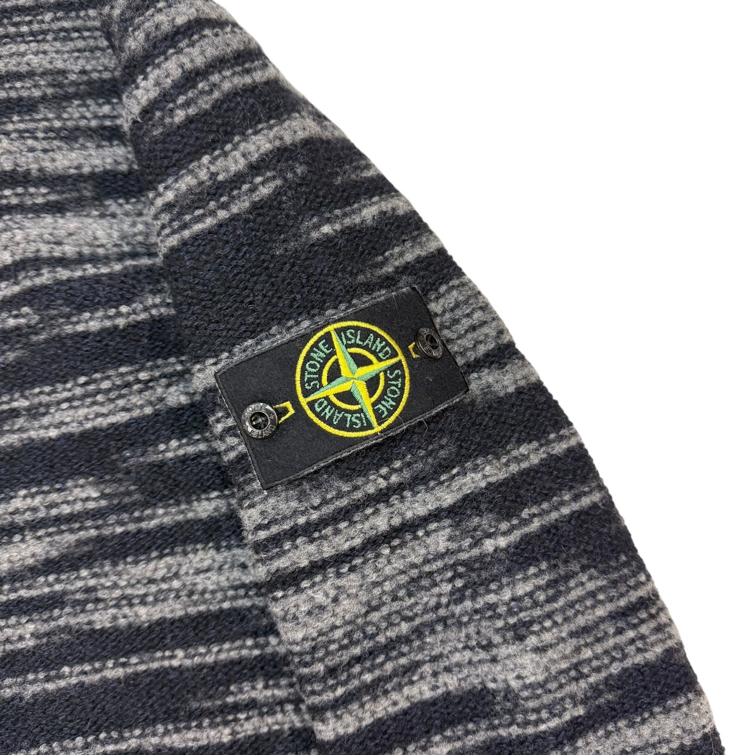 Stone Island Reverse Seam Mark Knit Crewneck Black/Grey
