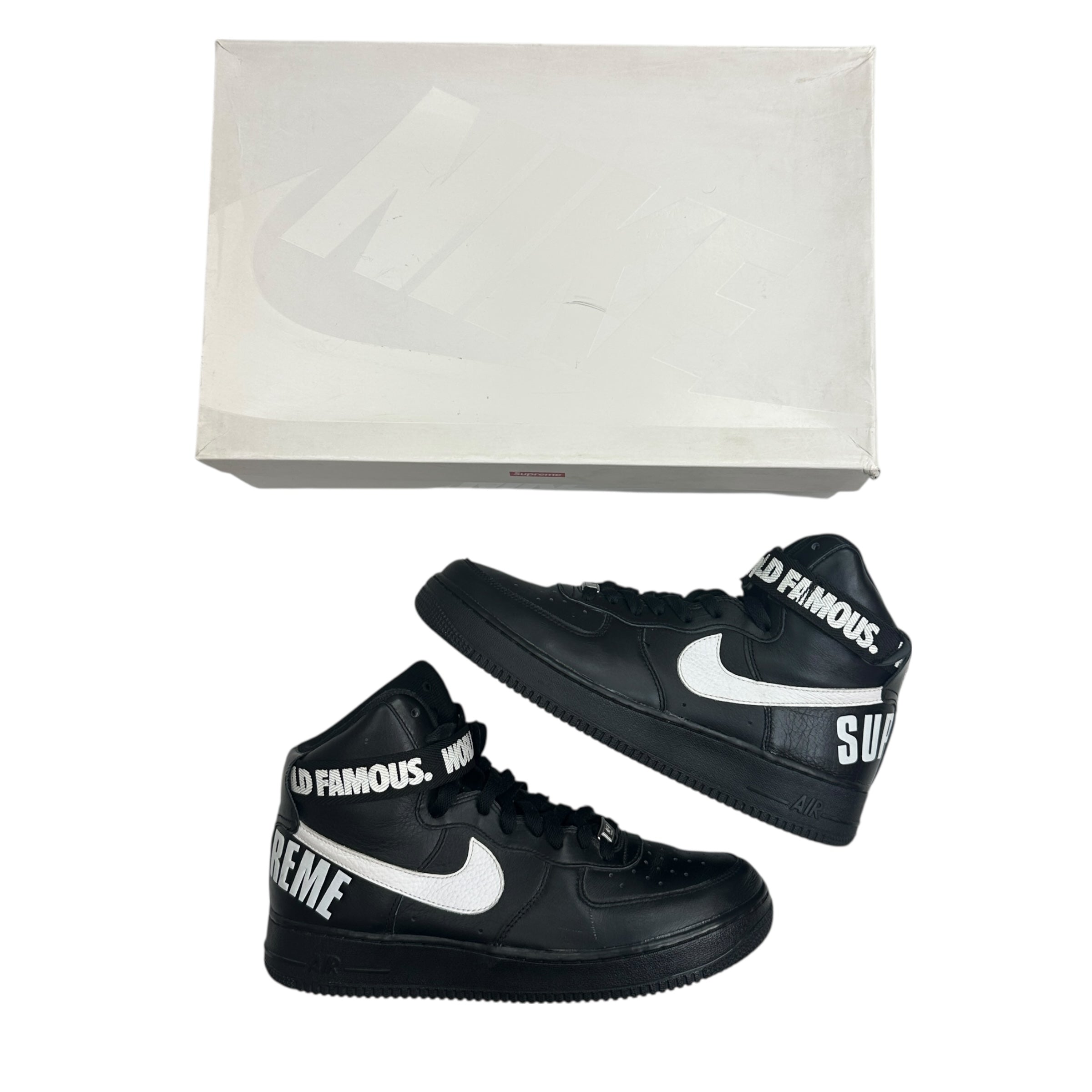 Supreme x Nike Air Force 1 High World Famous Black