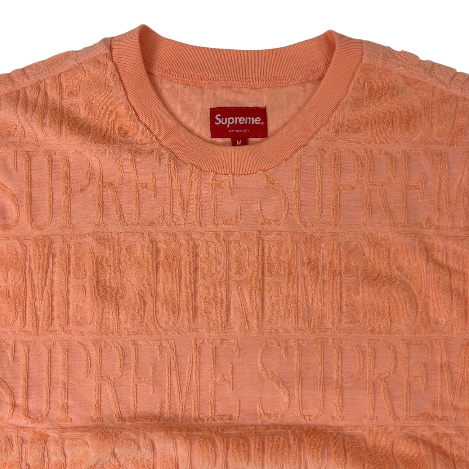Supreme Stripe Terry Crewneck Peach