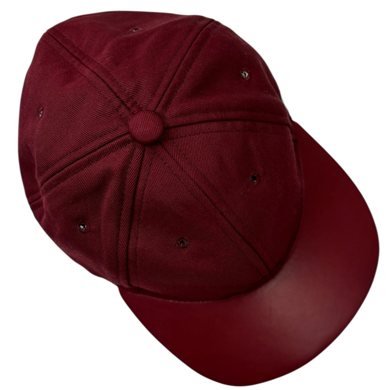 Valentino Leather Panel StrapBack Hat Maroon
