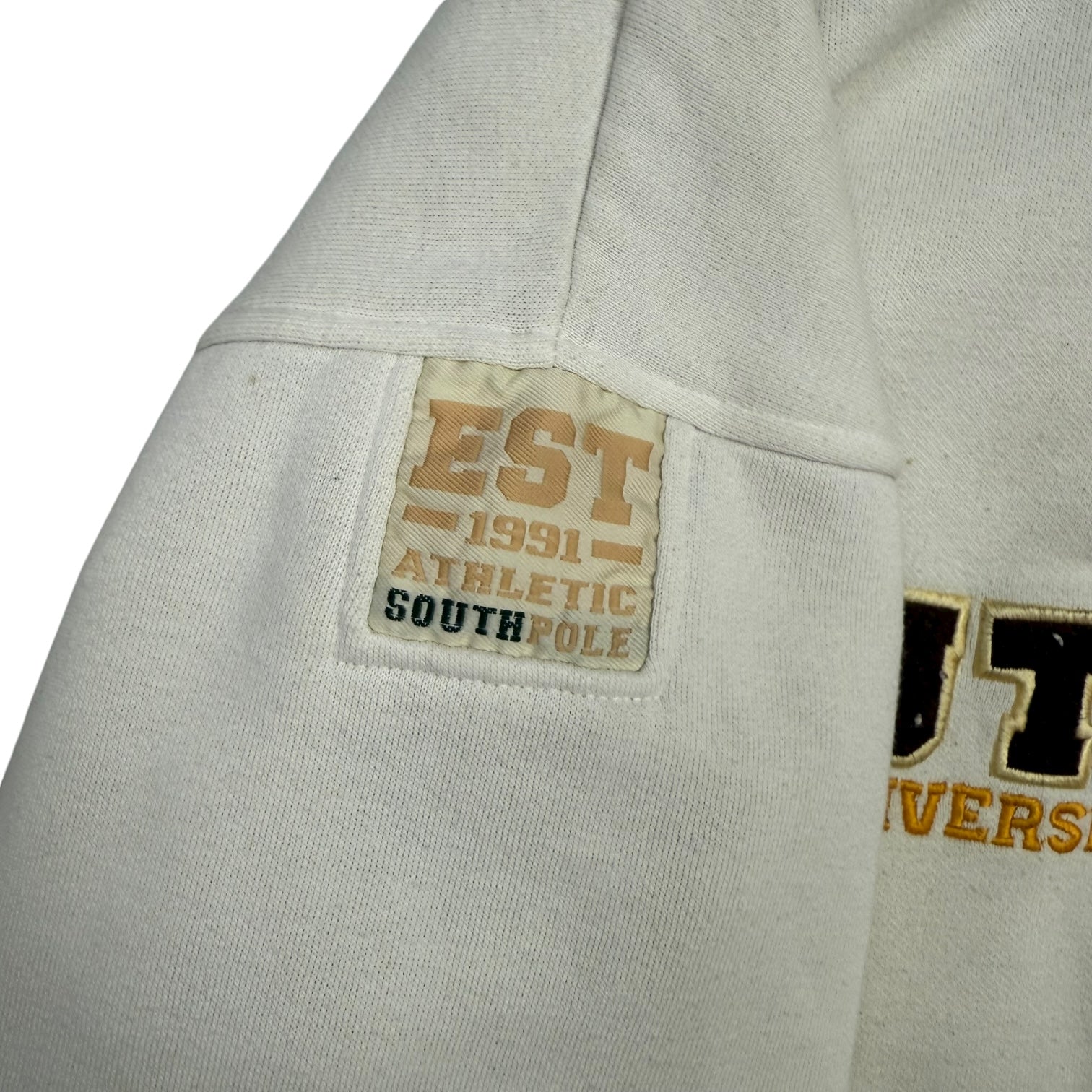 Vintage South Pole University Edition Quarter Zip Sweater White