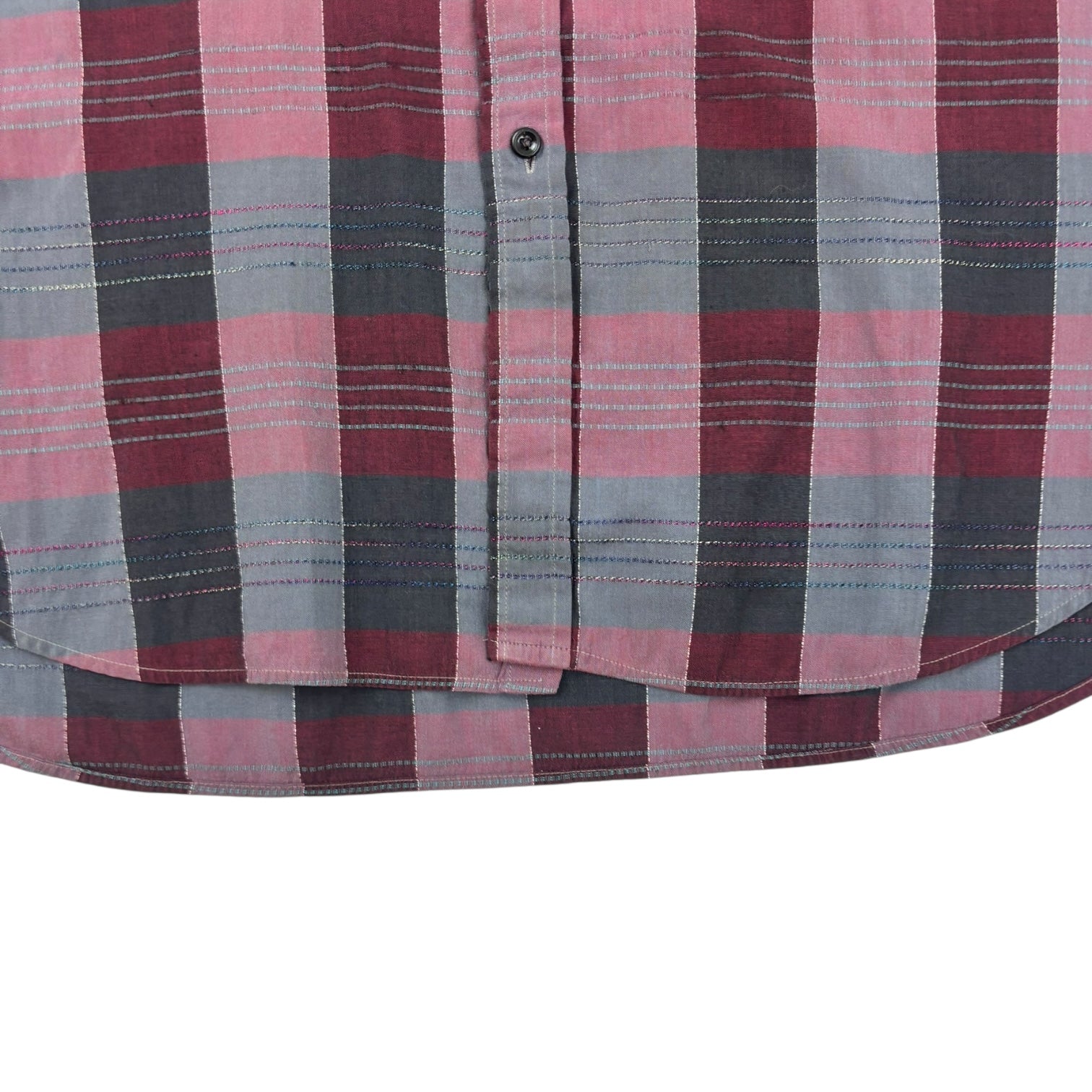 Christian Dior Monsieur Plaid Button-Up Dress Shirt Red/Grey