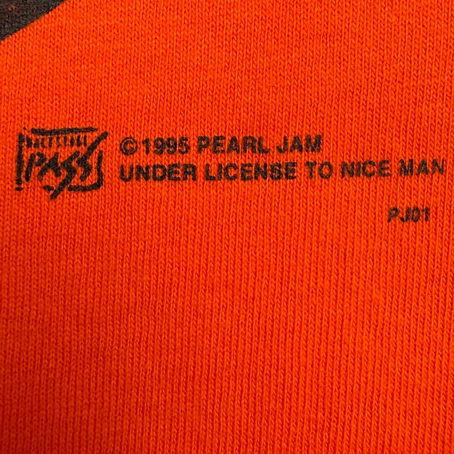 1995 Pearl Jam Tour Tee Orange