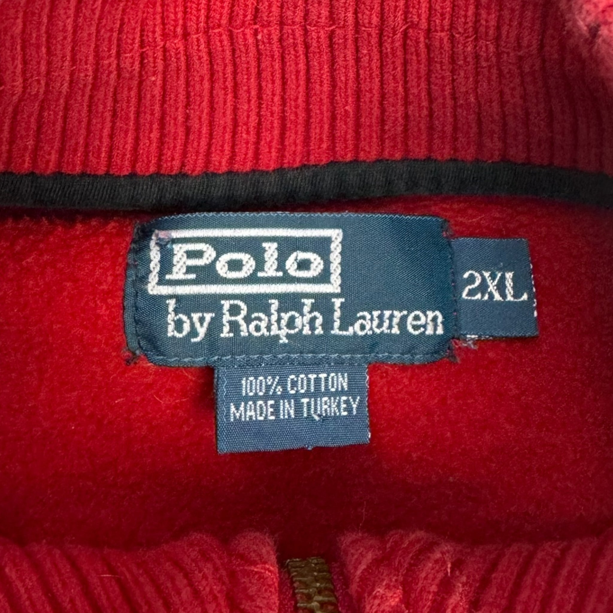 Vintage Polo Ralph Lauren Big Pony Zip Sweater Red