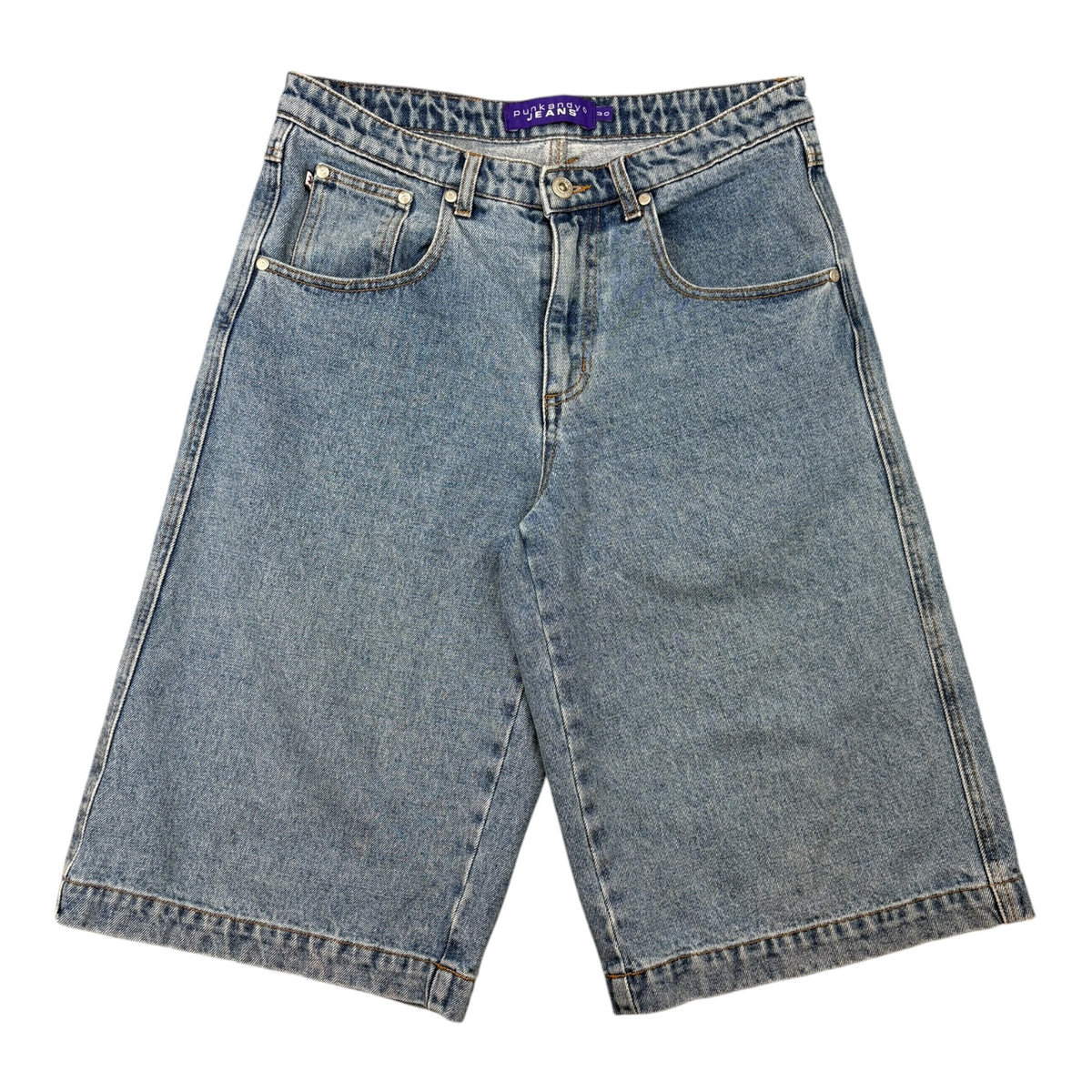 PUNKANDYO CURVE DENIM SHORTS MEDIUM WASH Blue