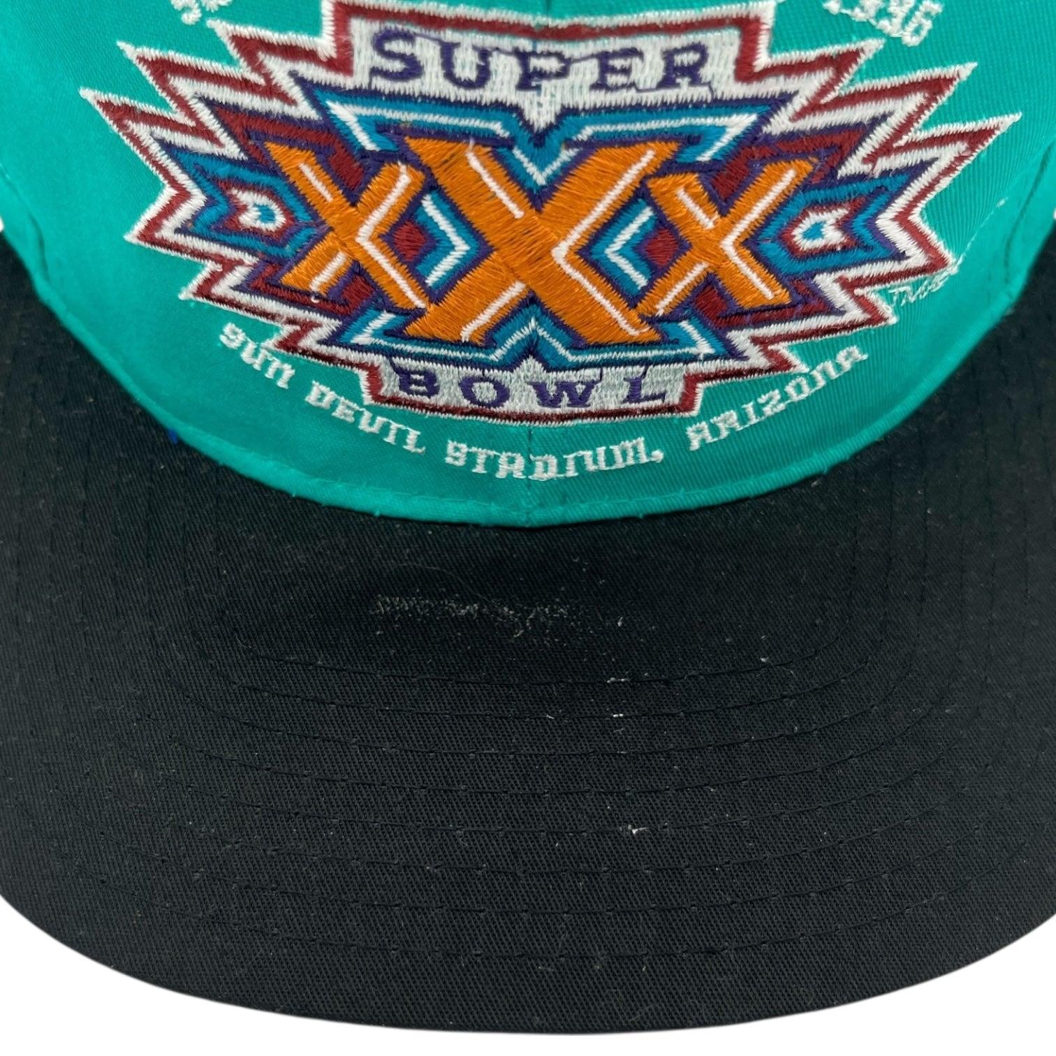Vintage Super Bowl XXX Snapback Hat Teal/Black
