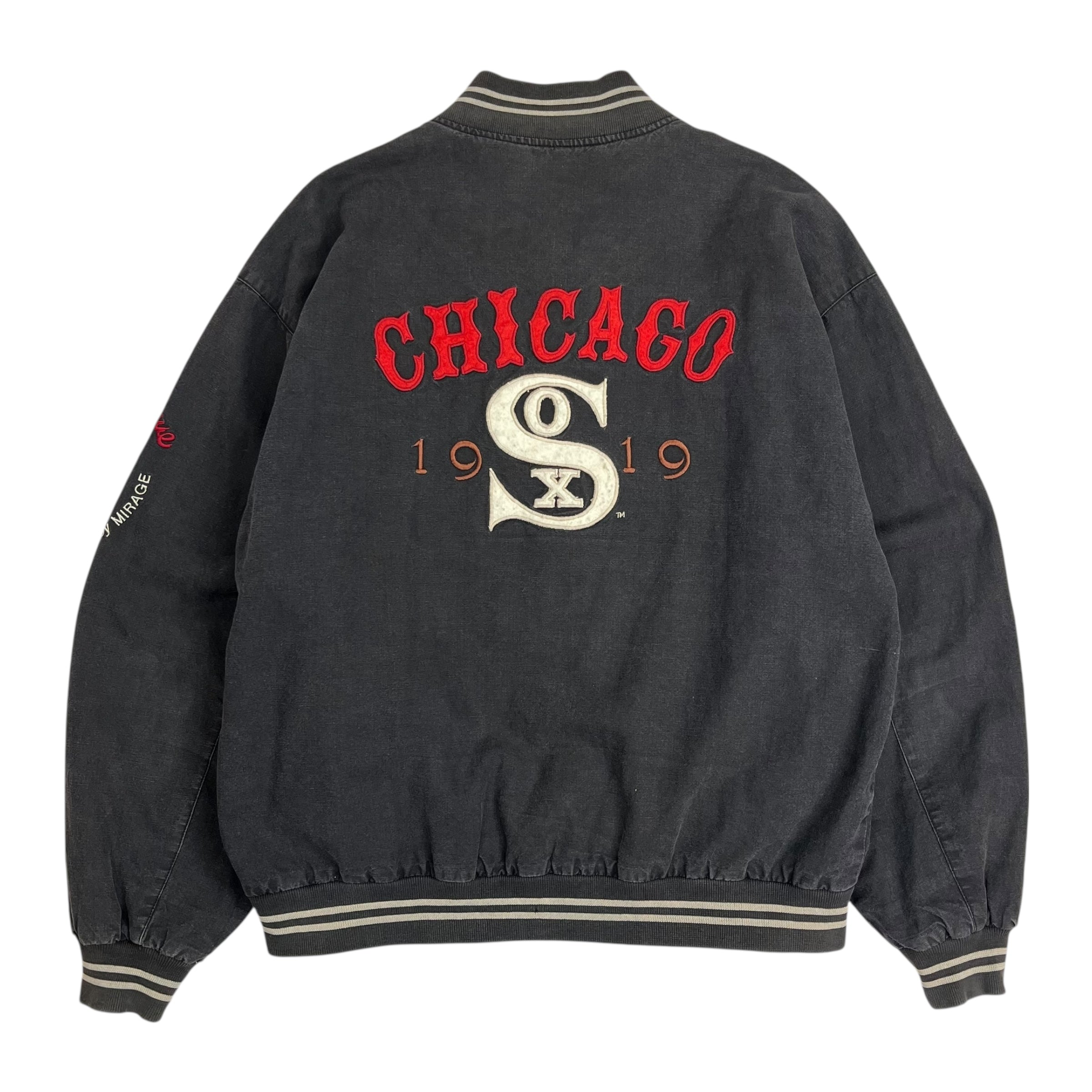 Vintage Mirage Chicago White Sox Varsity Jacket Faded Black