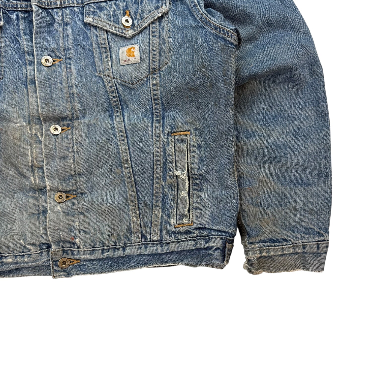 Vintage Carhartt Sherpa Lined Denim Jacket Blue