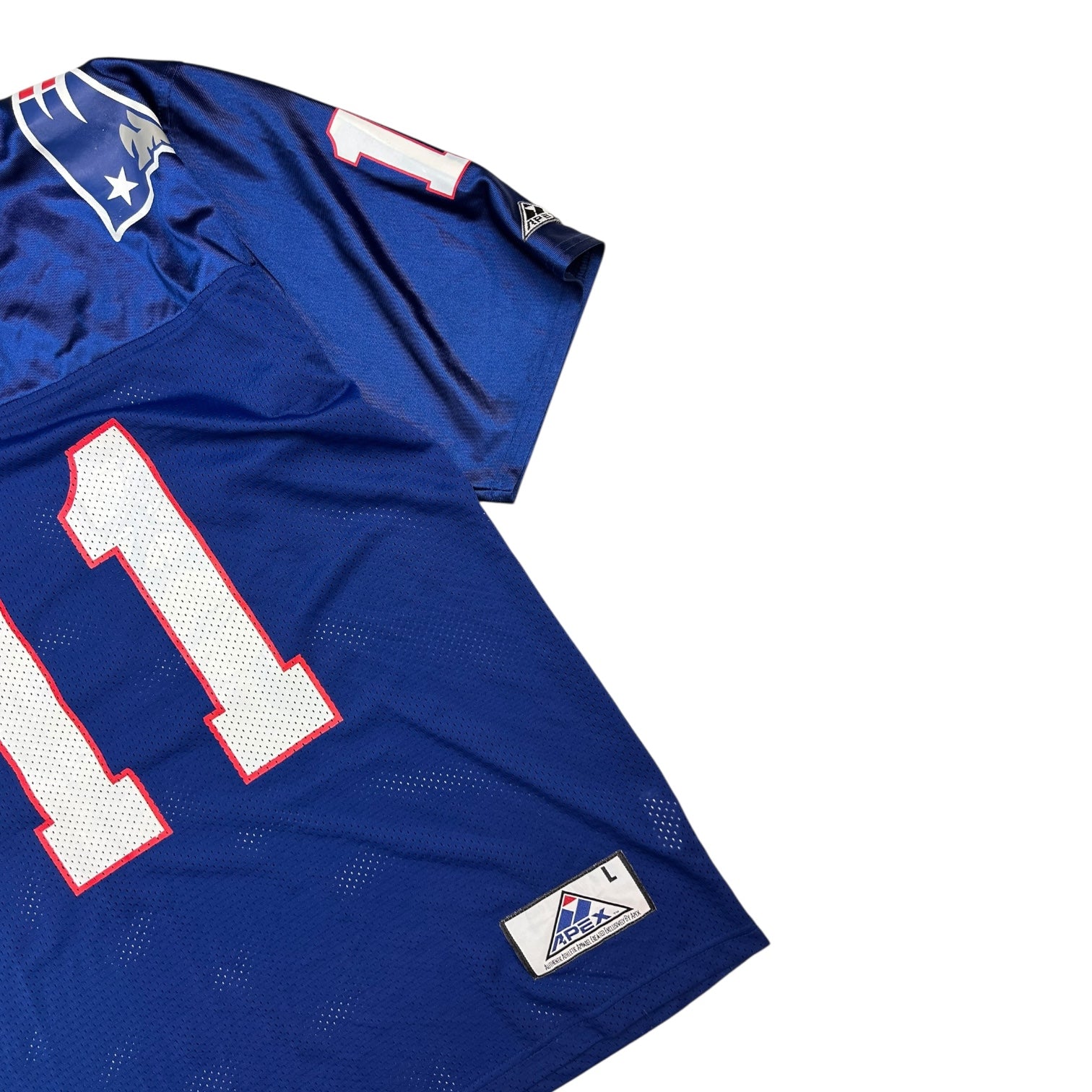 Vintage Apex Drew Bledsoe New England Patriots Home Jersey Blue