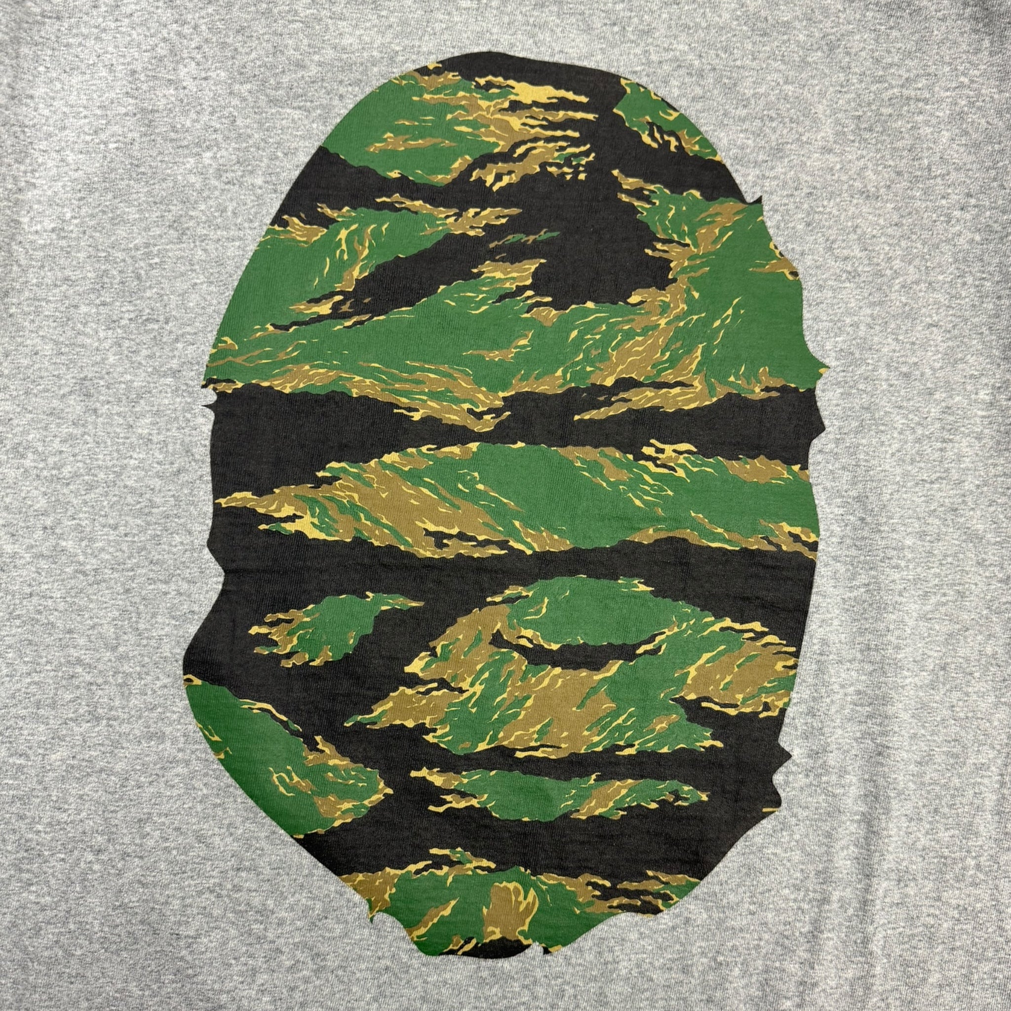 Bape Tiger Camo Big Ape Head Tee Grey