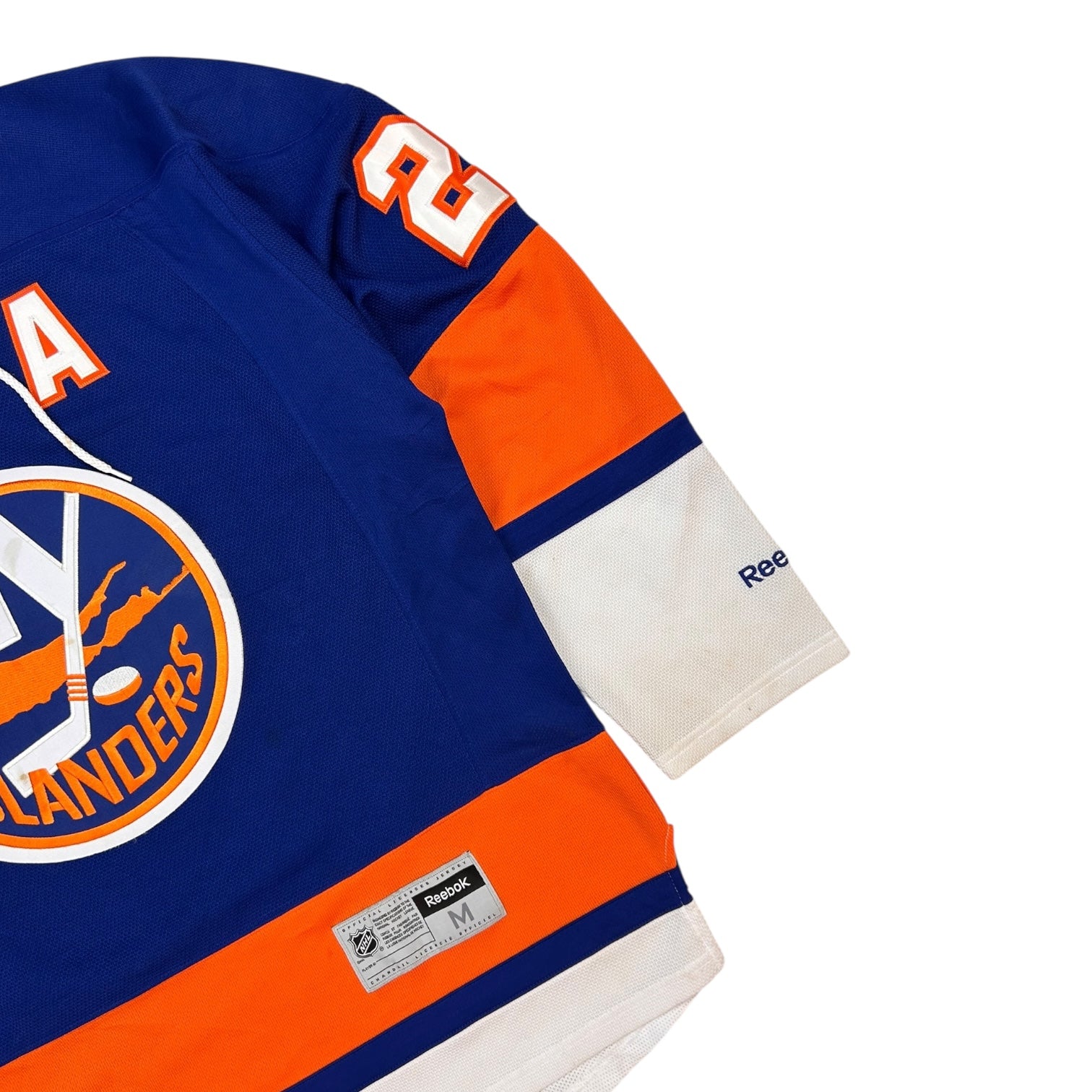 Vintage Reebok Kyle Okposo New York Islanders 2015-2016 Home Jersey Blue/Orang/White