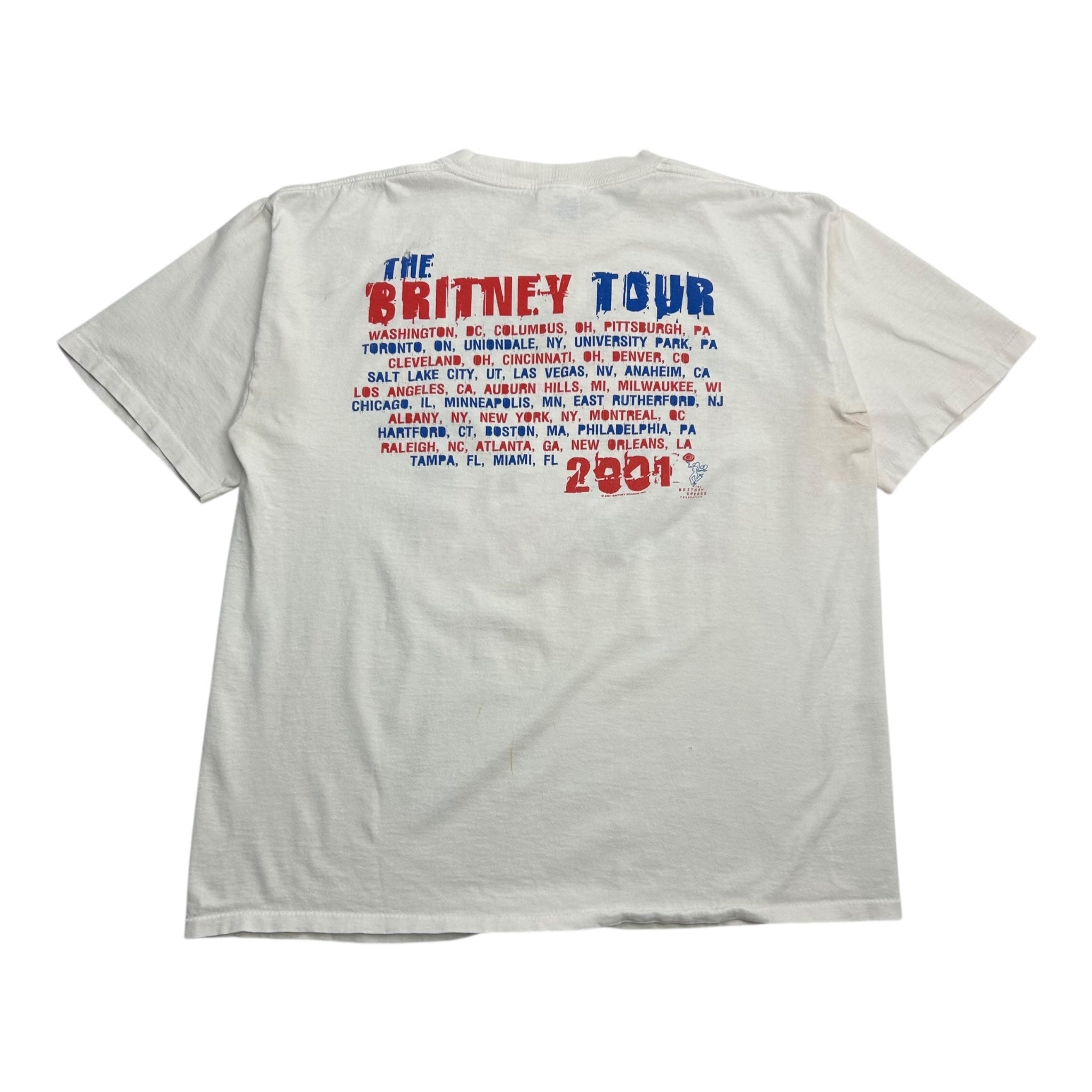 2001 Britney Spears Tour Tee White