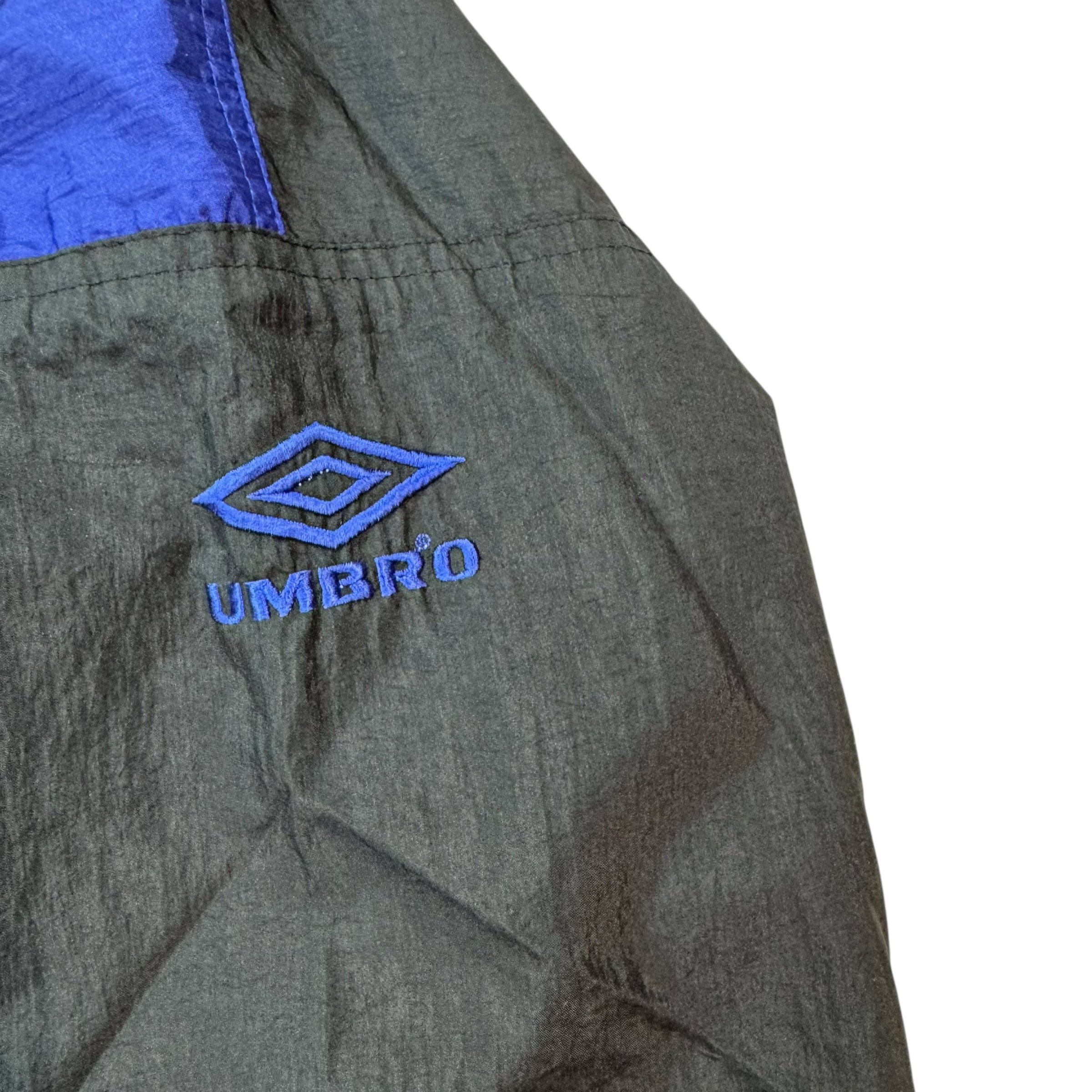 Vintage Umbro Nylon Track Jacket Blue Black