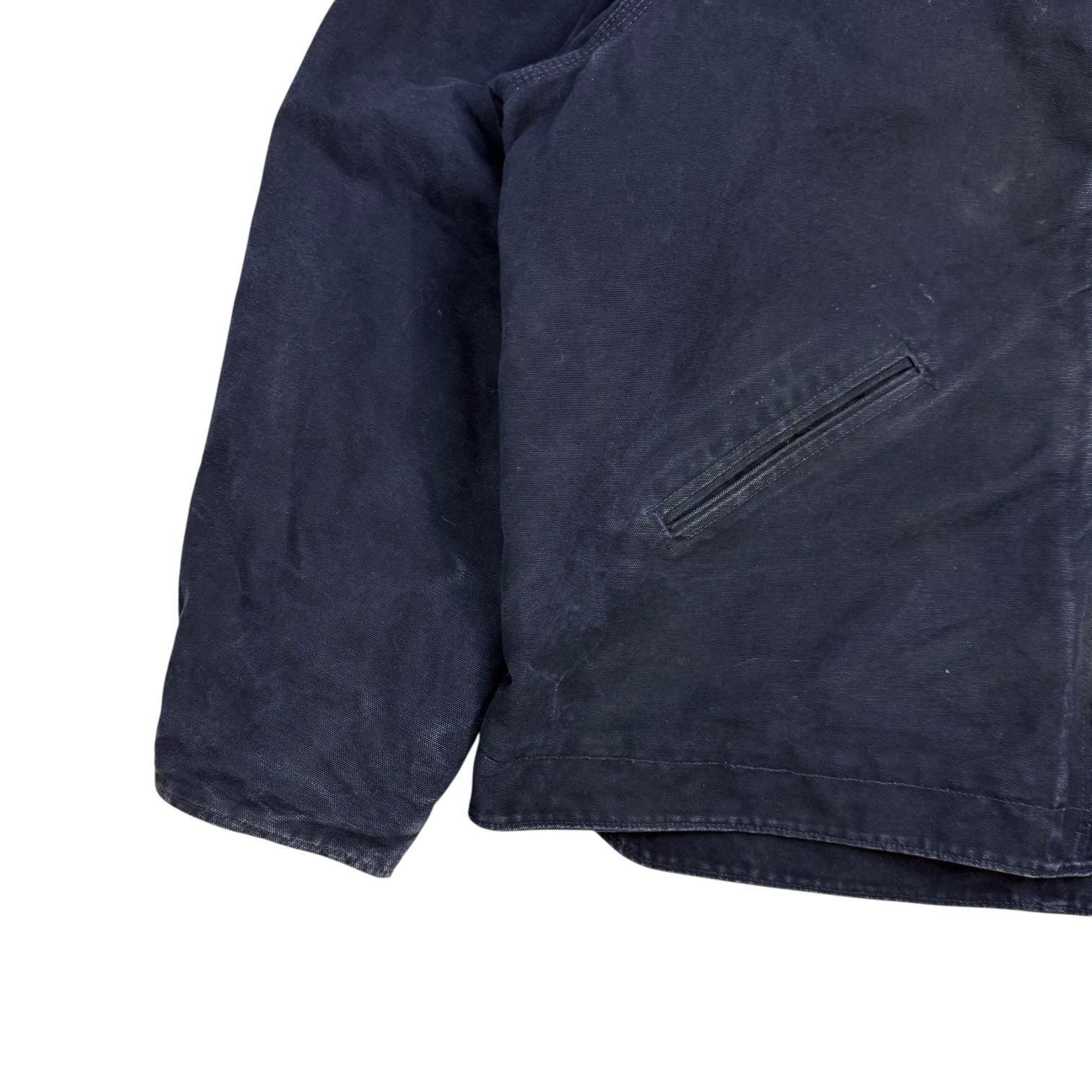 Vintage Carhartt Sherpa Lined Hooded Detroit Jacket Navy Blue