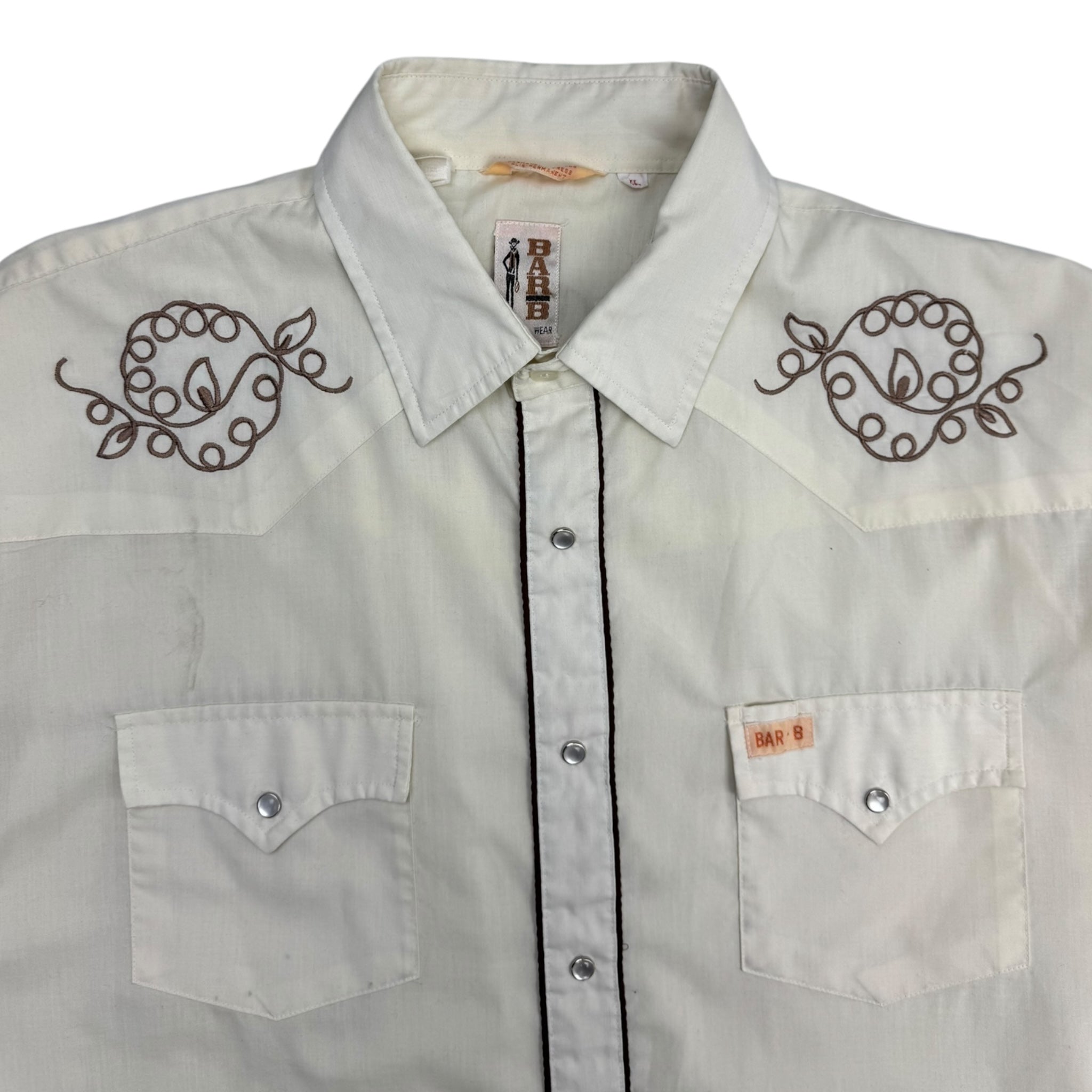 Vintage 70s Bar-B Pearl Snap Button Up