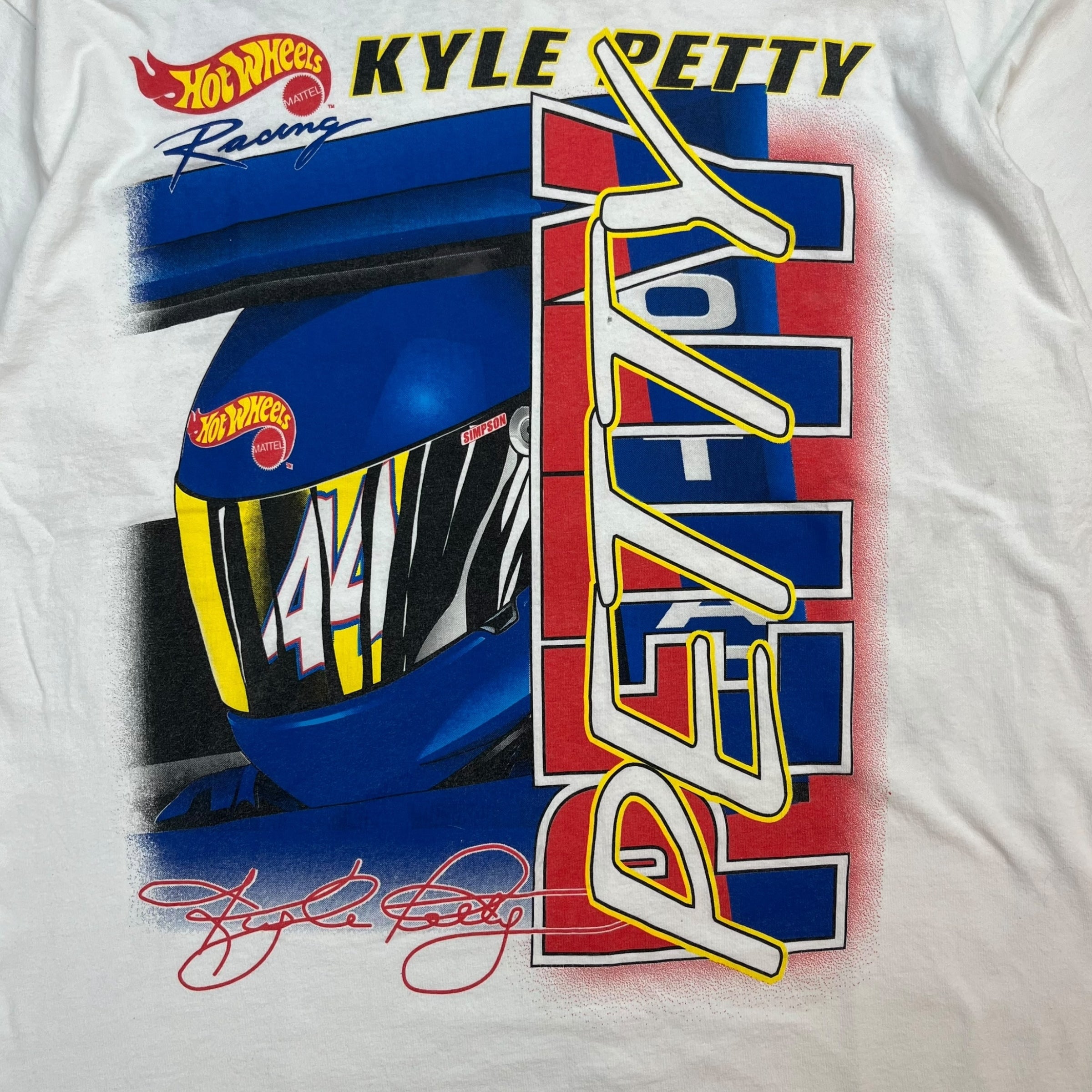 Vintage Kyle Petty Hot Wheelz Racing Tee White
