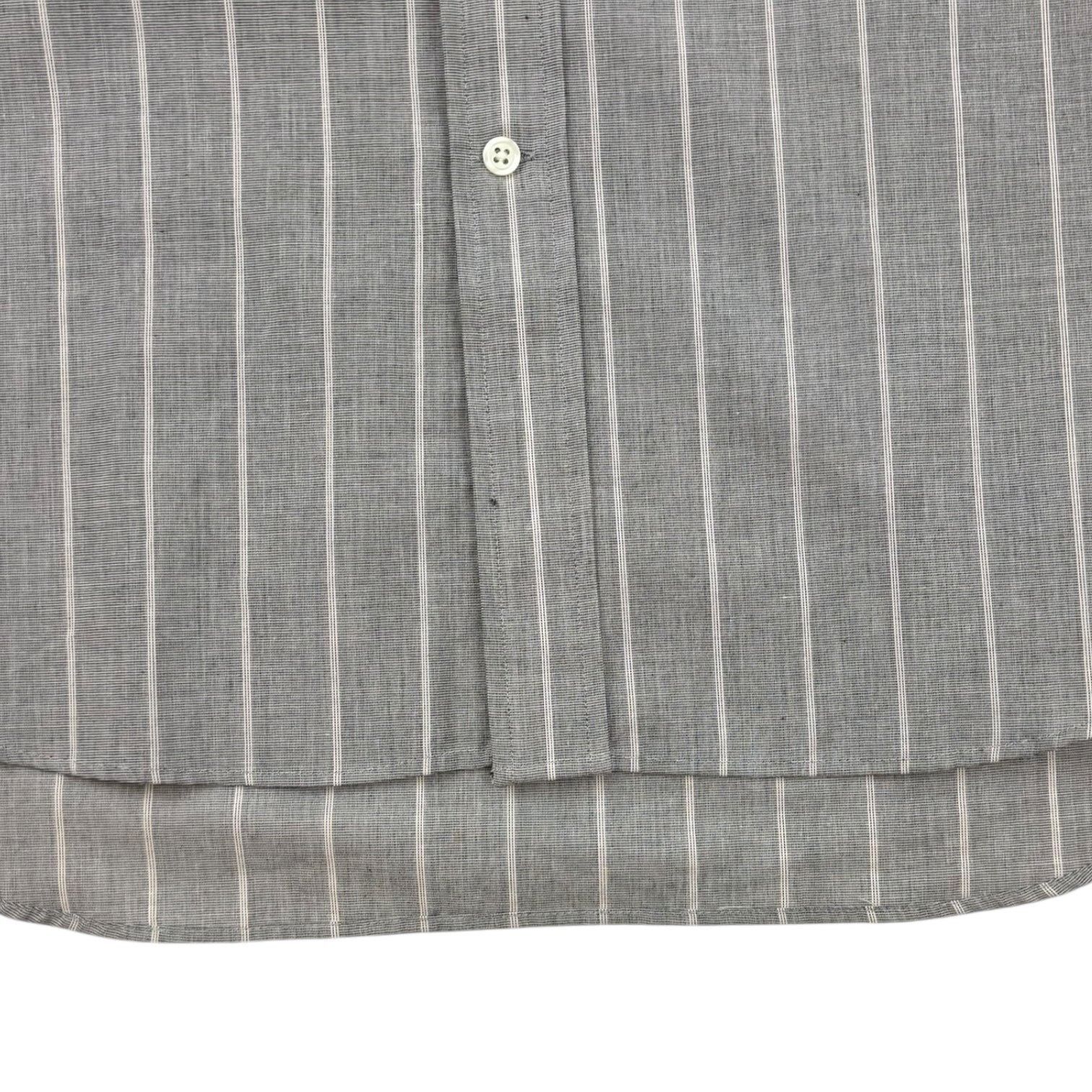 Christian Dior Striped Button-Up Dress Shirt Grey/White