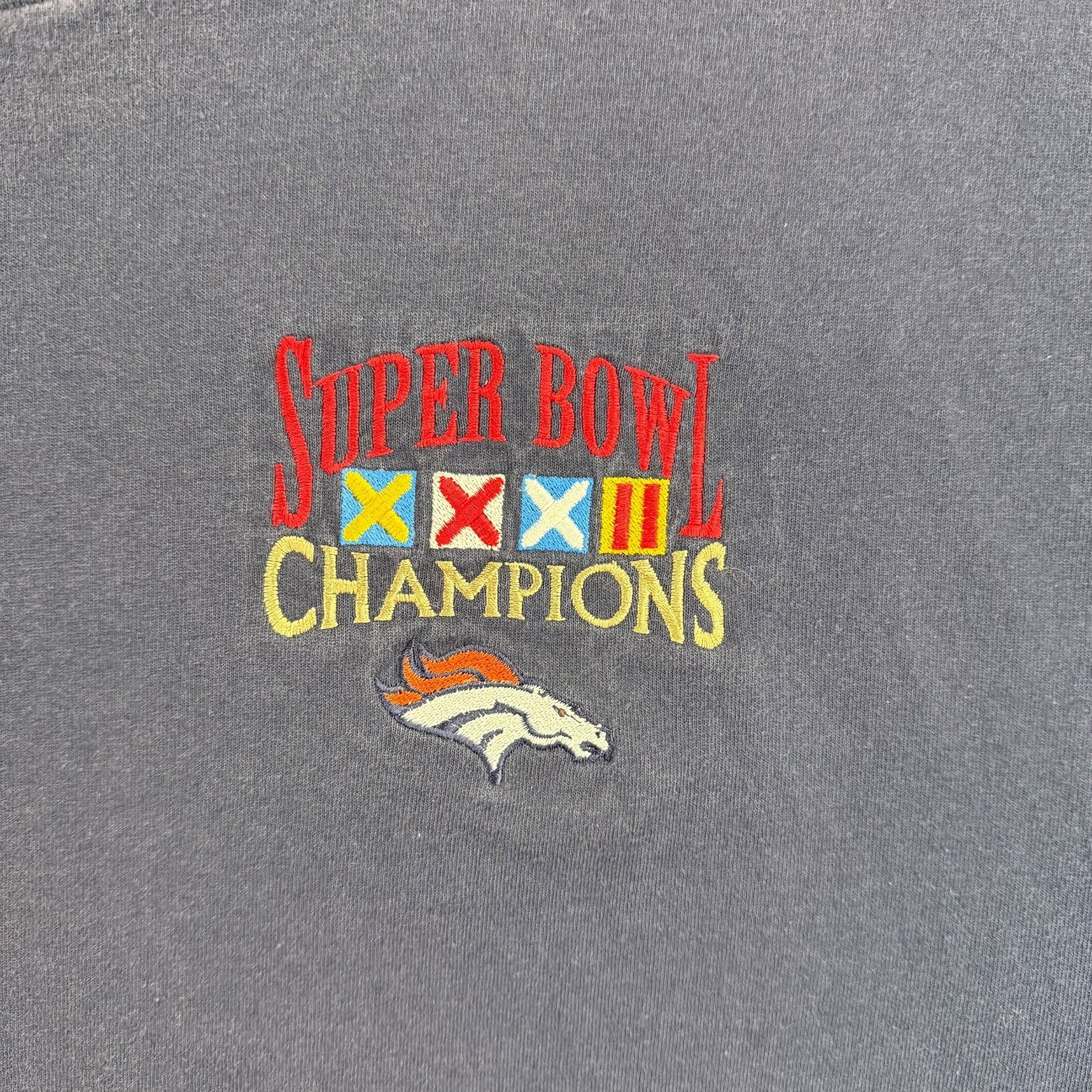 Vintage Denver Broncos Super Bowl XXXII Champions Tee Navy Blue