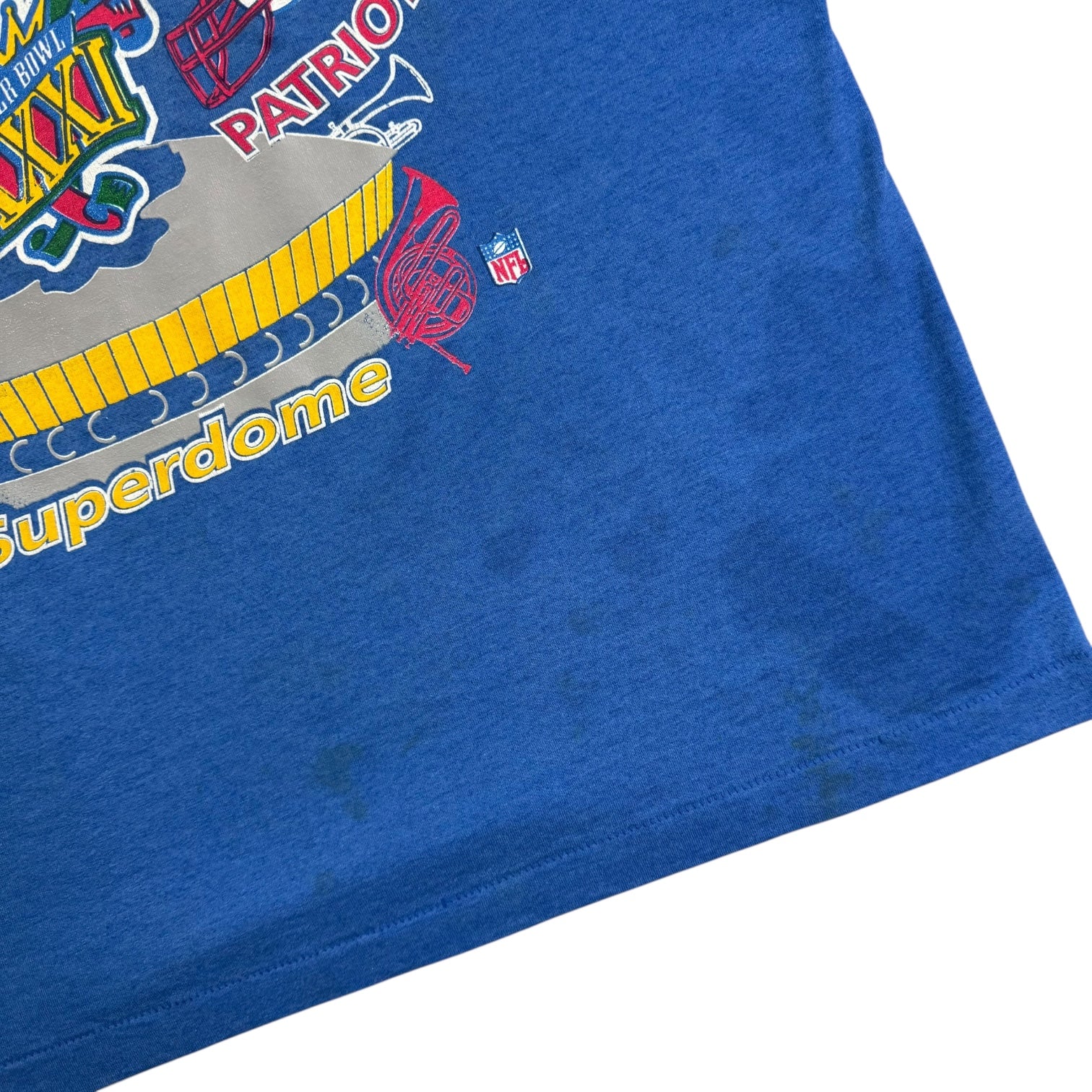 1996 Super Bowl XXXI Packers Vs Patriots Tee Blue