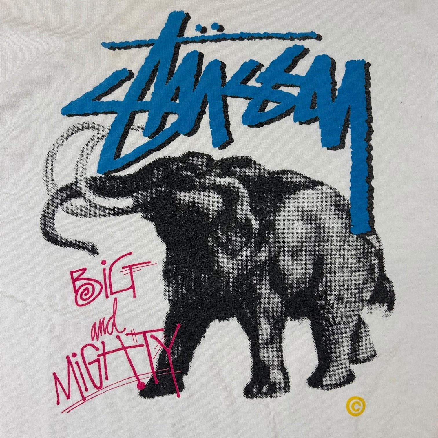 Vintage Stussy Big And Mighty T-Shirt White