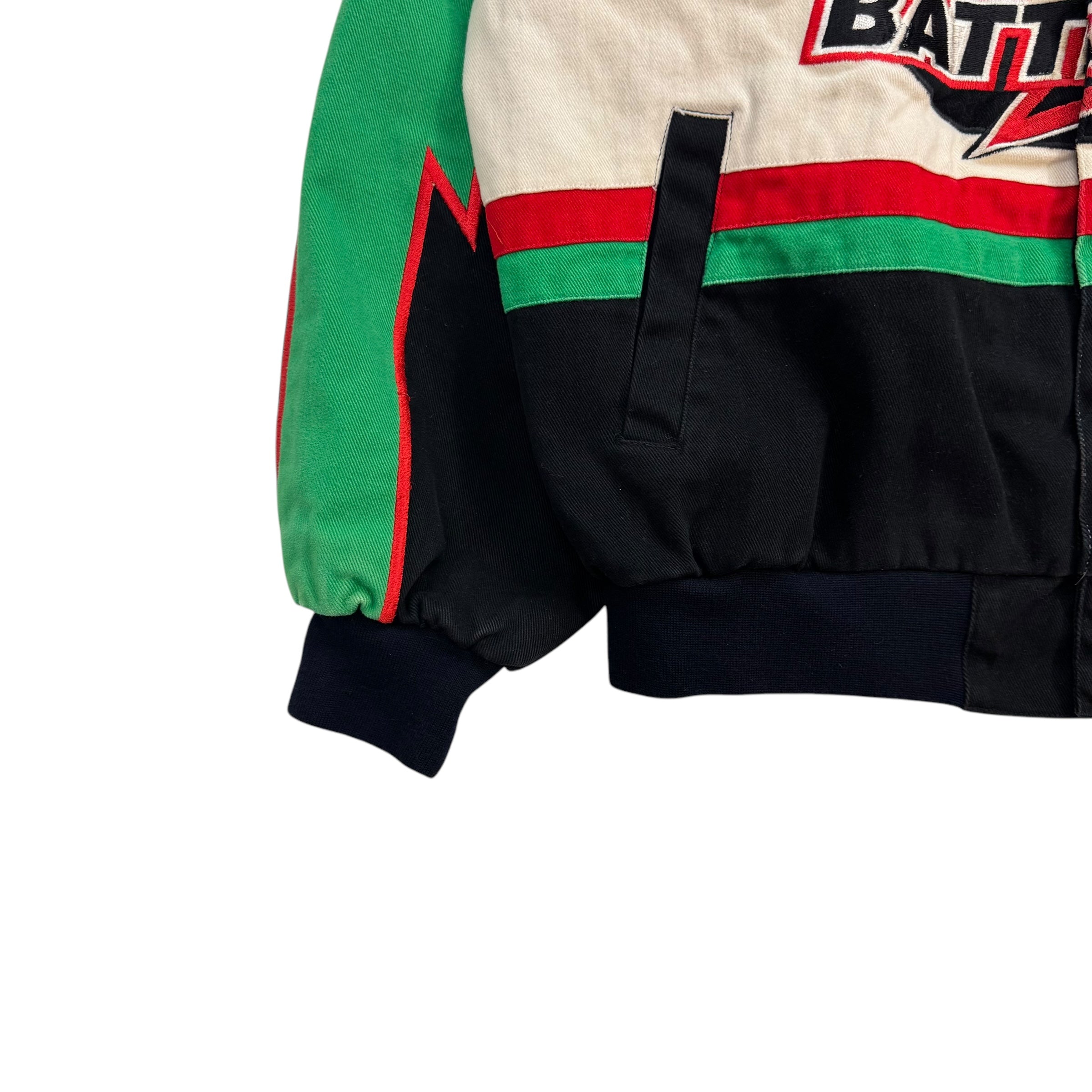 Vintage Jeff Hamilton NASCAR Interstate Batteries Bobby Labonte Racing Jacket Tricolor