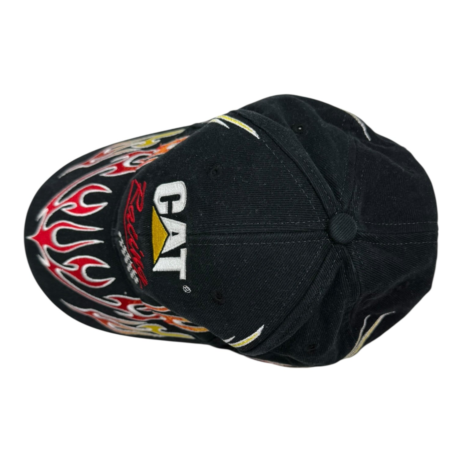 Vintage CAT Racing Flames Hat Black