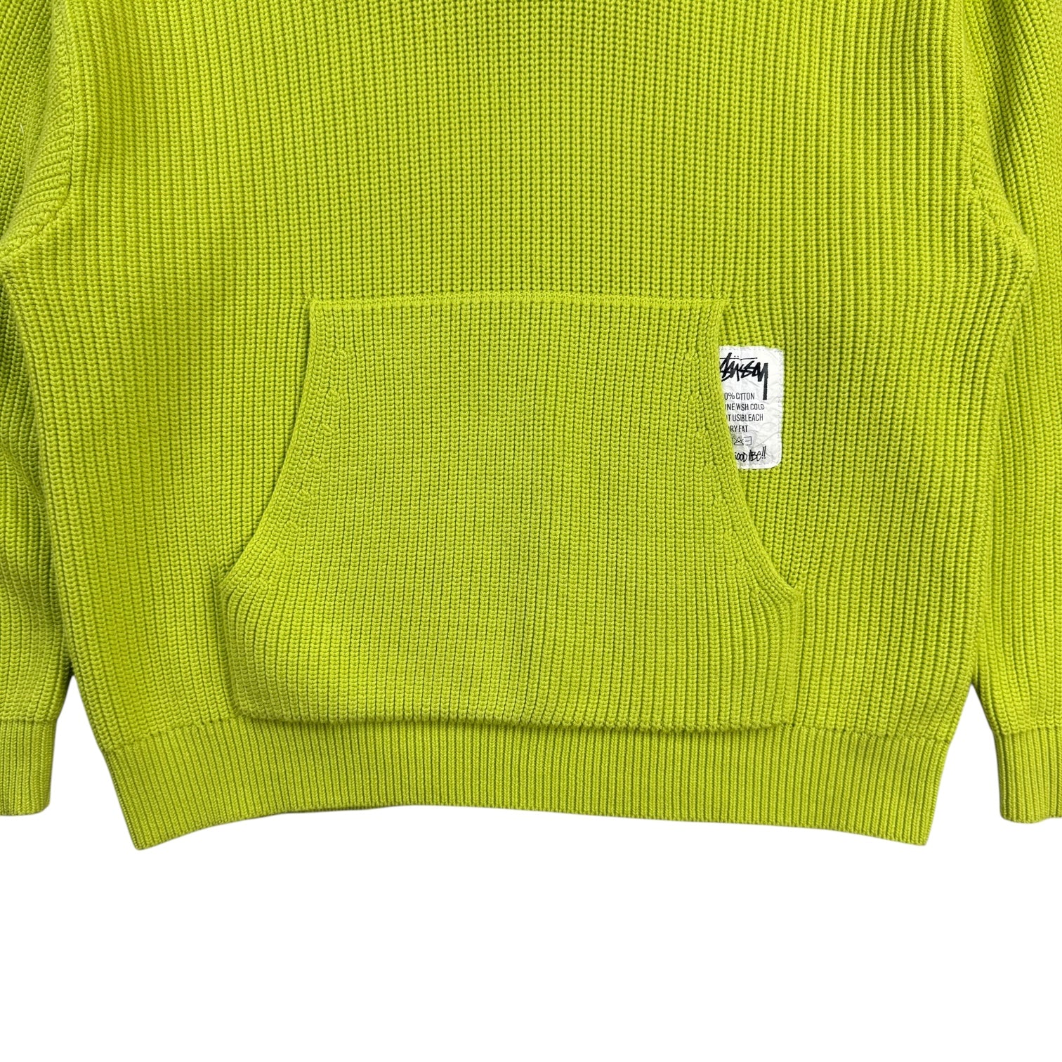 Stussy Cotton Knit Hoodie Lime