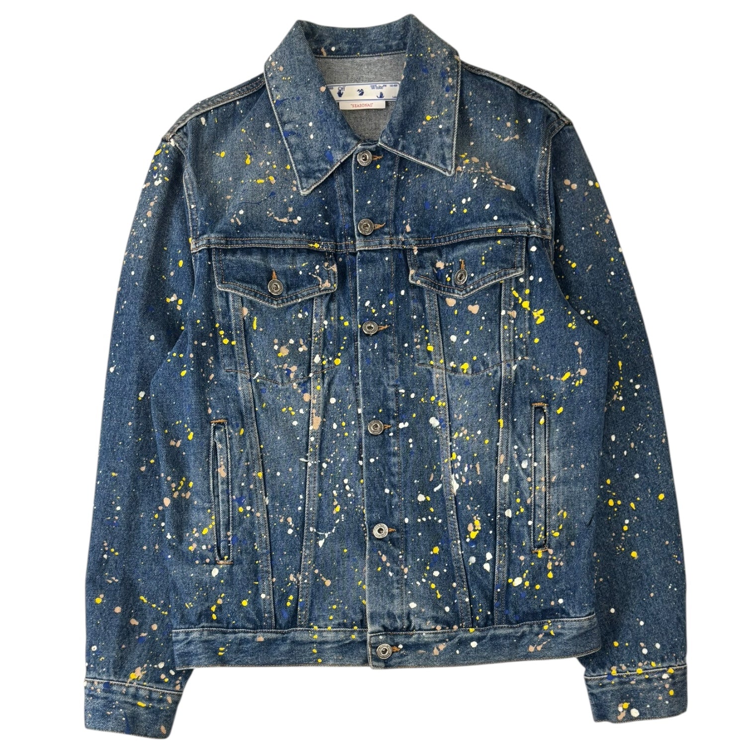 Off-White Paint Skate Denim Jacket Aubergine