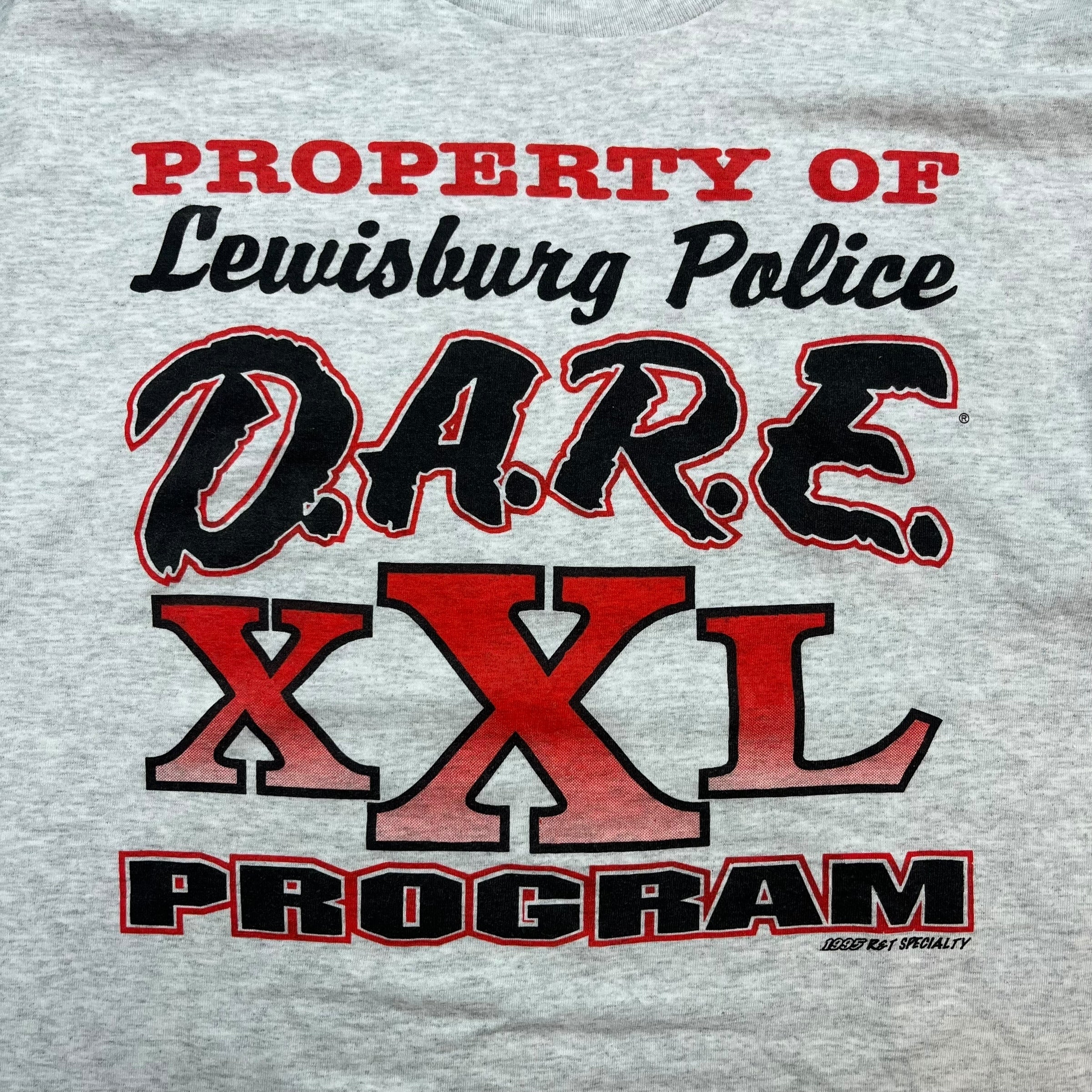 1995 Lewisburg Police DARE Tee Heather Grey