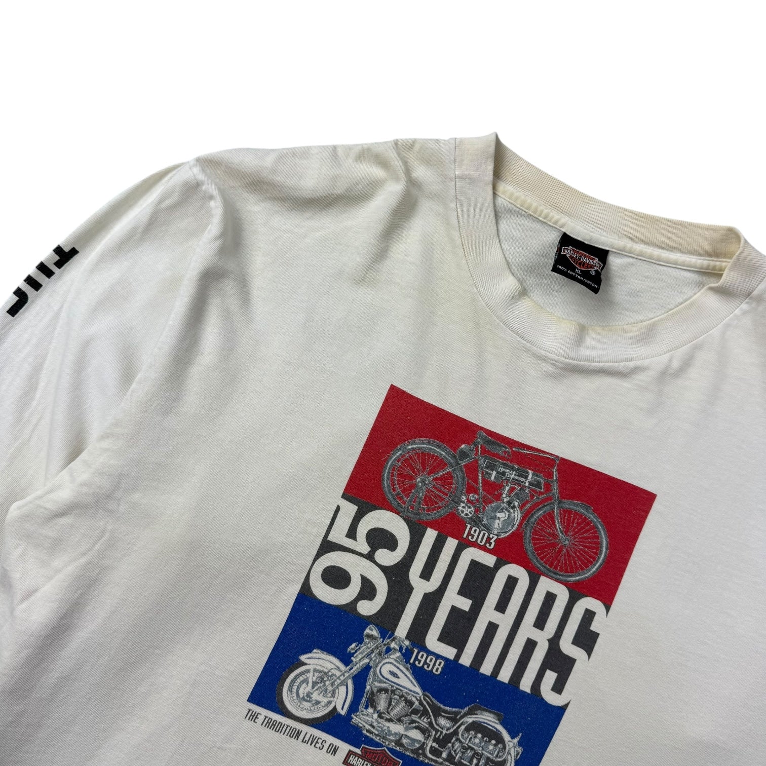 1998 Harley Davidson 95th Anniversary L/S Tee White