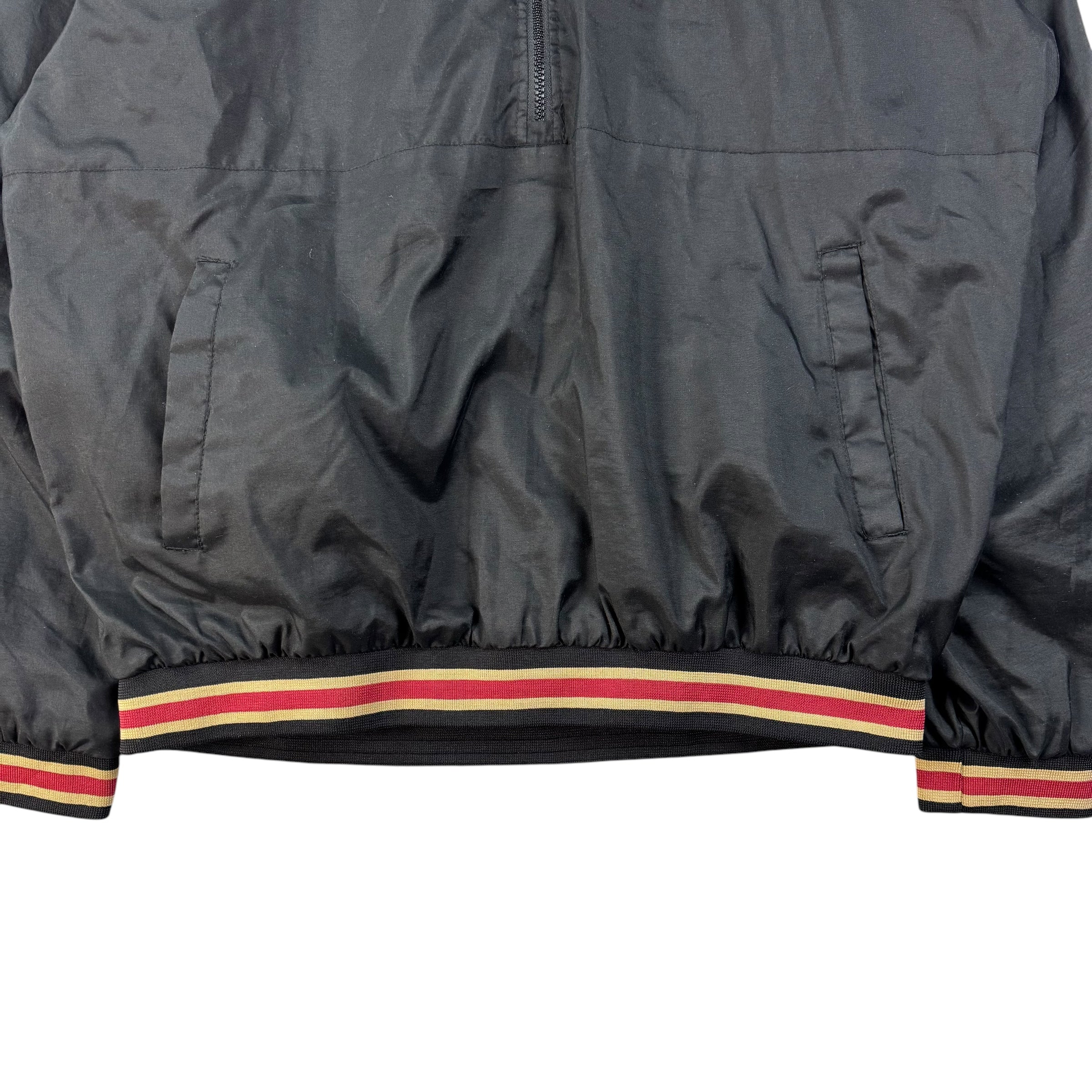 Vintage San Francisco 49ers Pro Line Quarter Zip Bomber Jacket Black