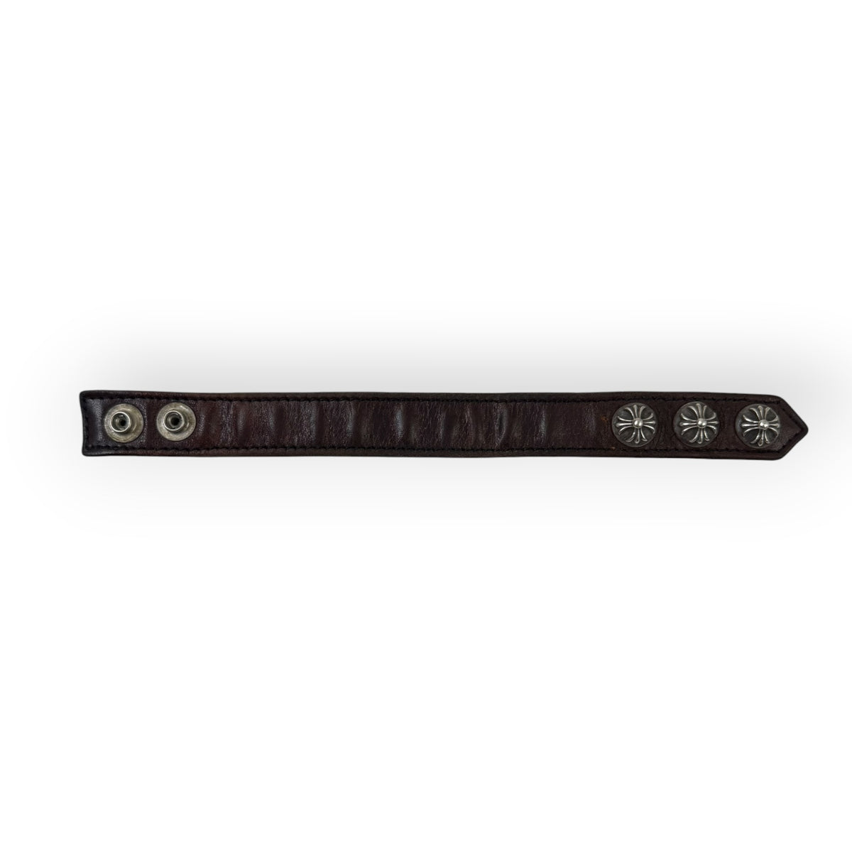 Chrome Hearts Leather Plus Bracelet Brown