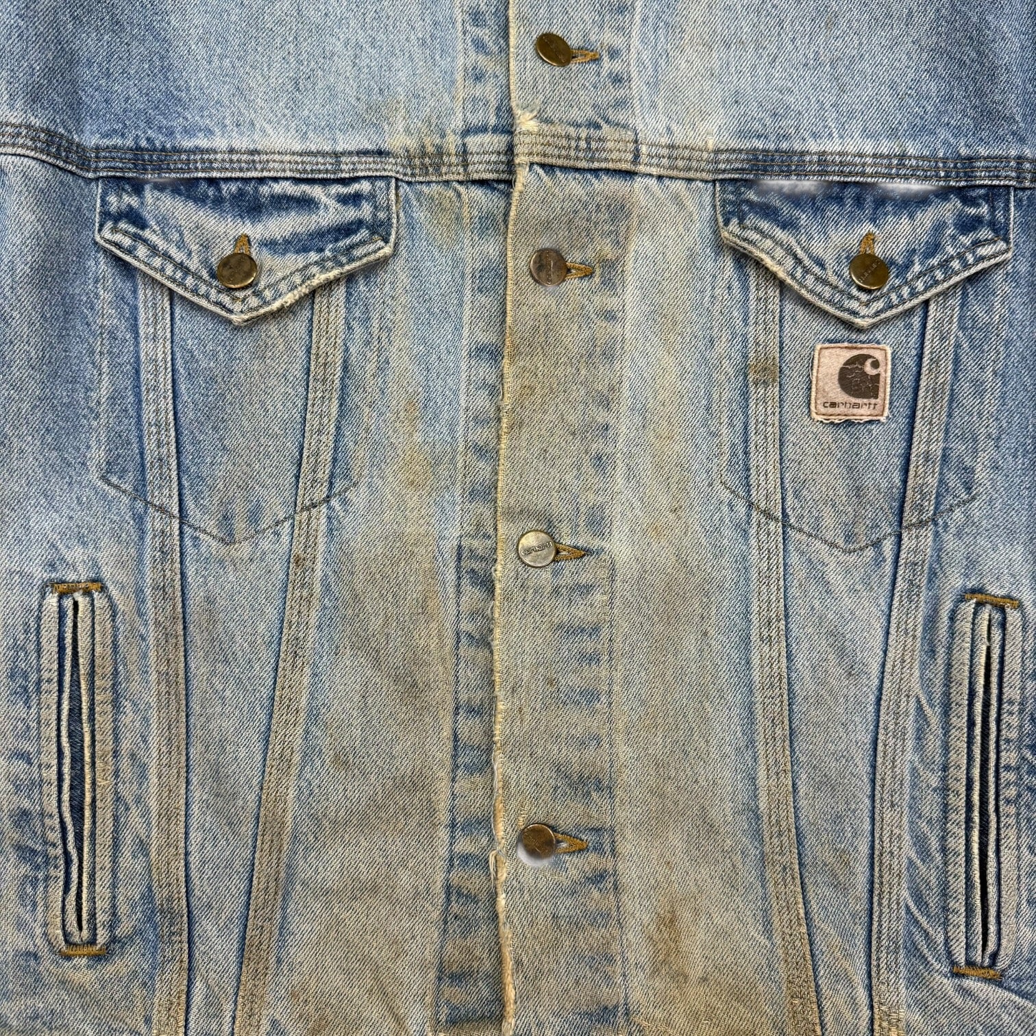 Vintage Carhartt Denim Button Up Jacket Light Wash
