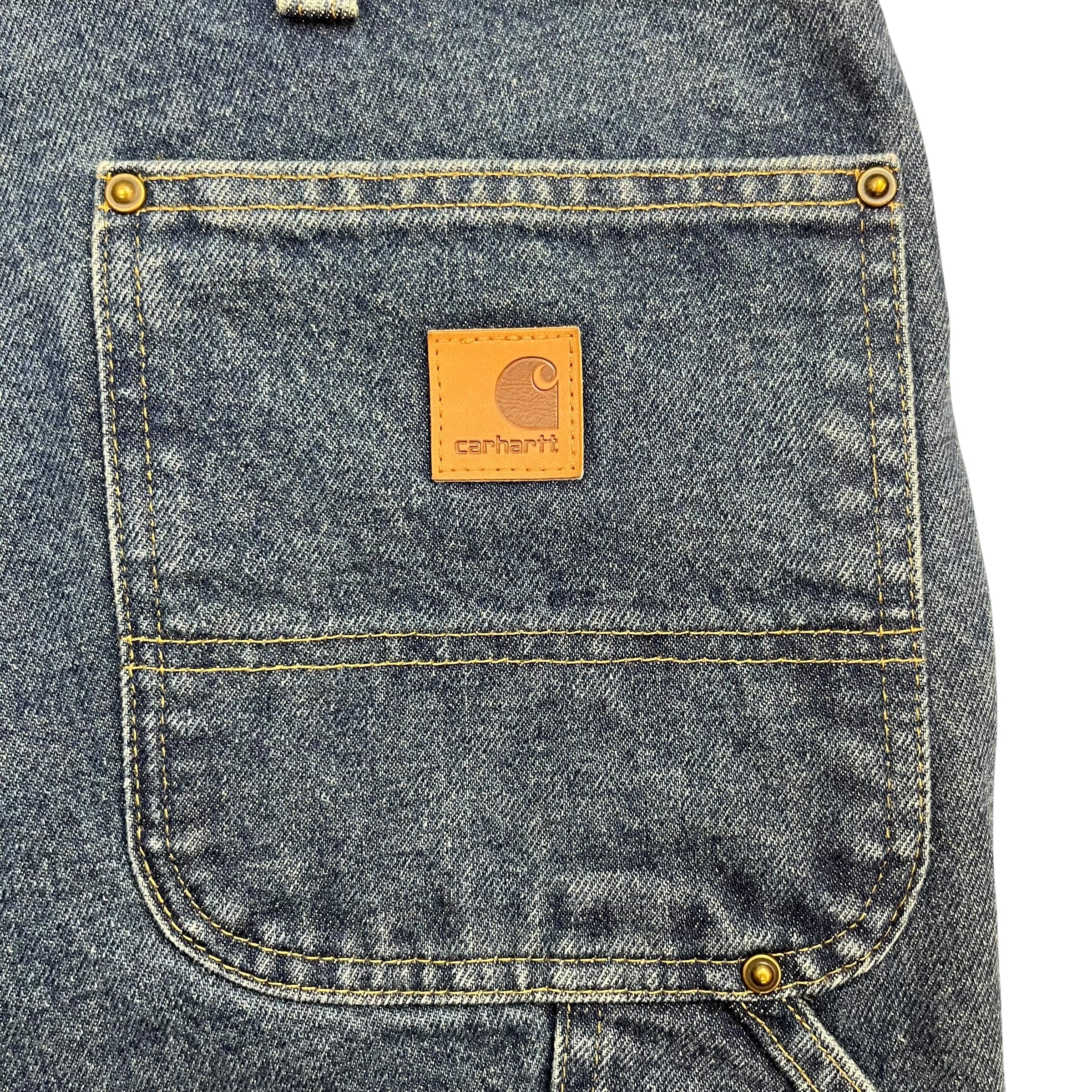 Vintage Carhartt Double Knee Denim Work Pants Blue