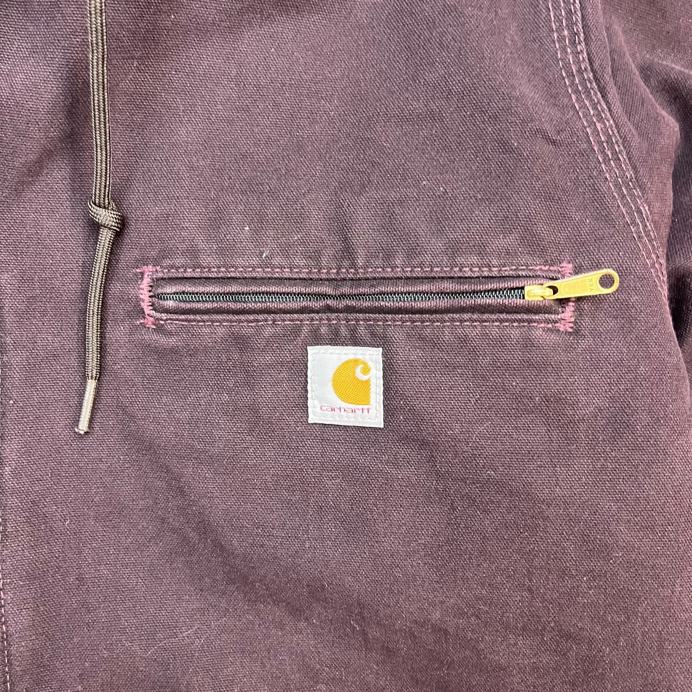 Vintage Carhartt Women’s Sherpa Lined Detroit Jacket Maroon